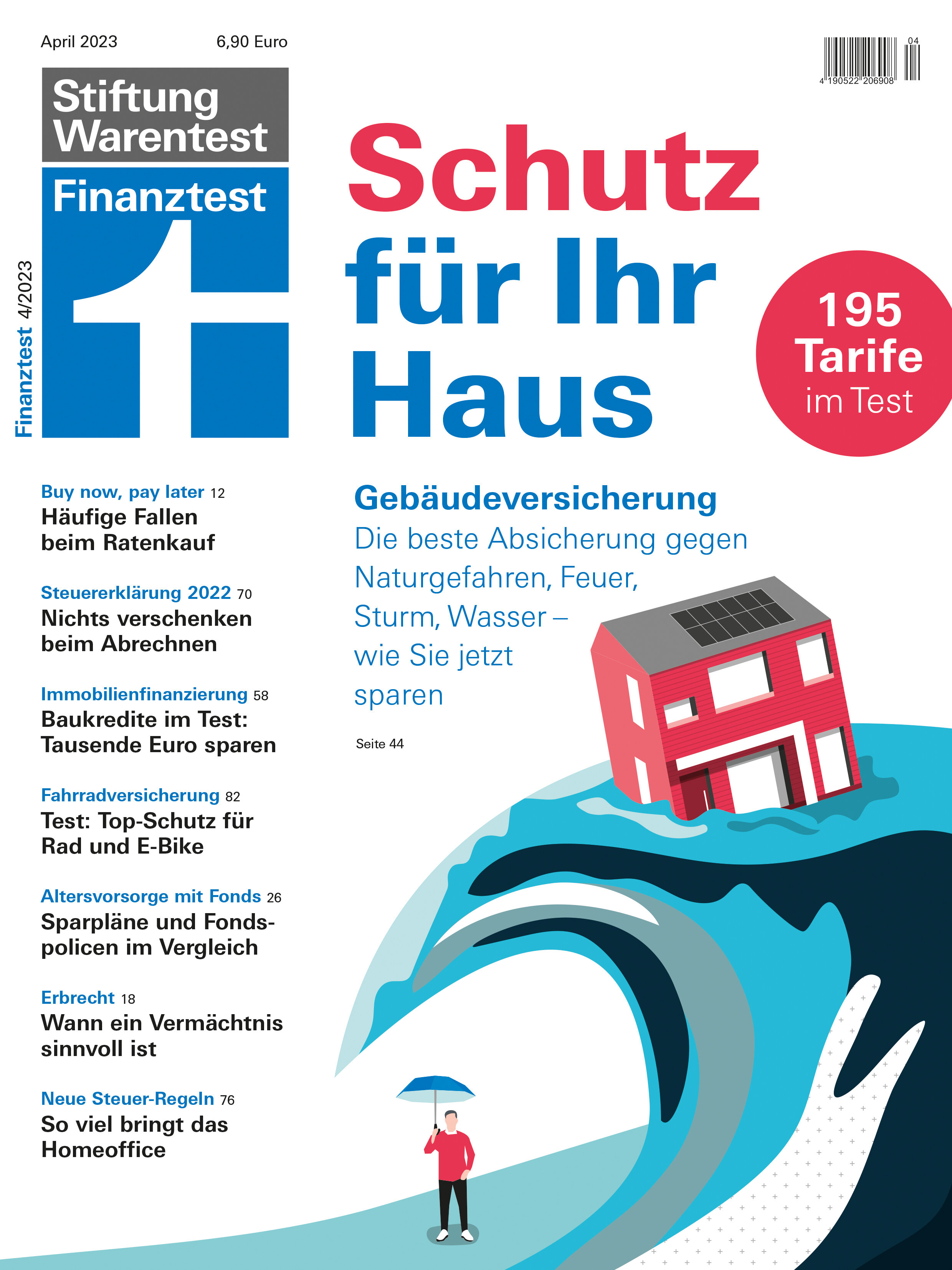 Finanztest 4/2023: Test Gebäudeversicherung: Wie Sie sparen können