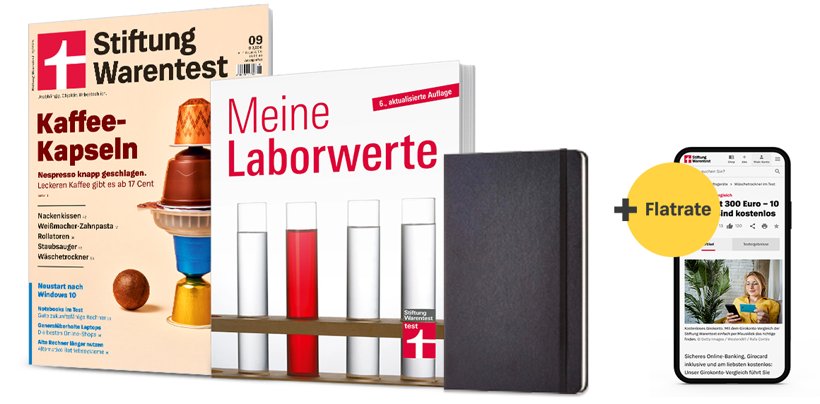 Abbildung: Stiftung Warentest Kombi-Abo inkl. Buch "Meine Laborwerte"