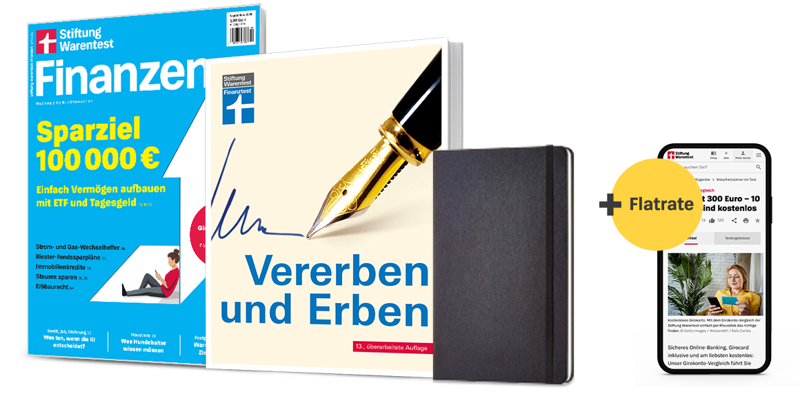 Abbildung: Stiftung Warentest Finanzen Kombi-Abo inkl. Buch "Vererben und erben"