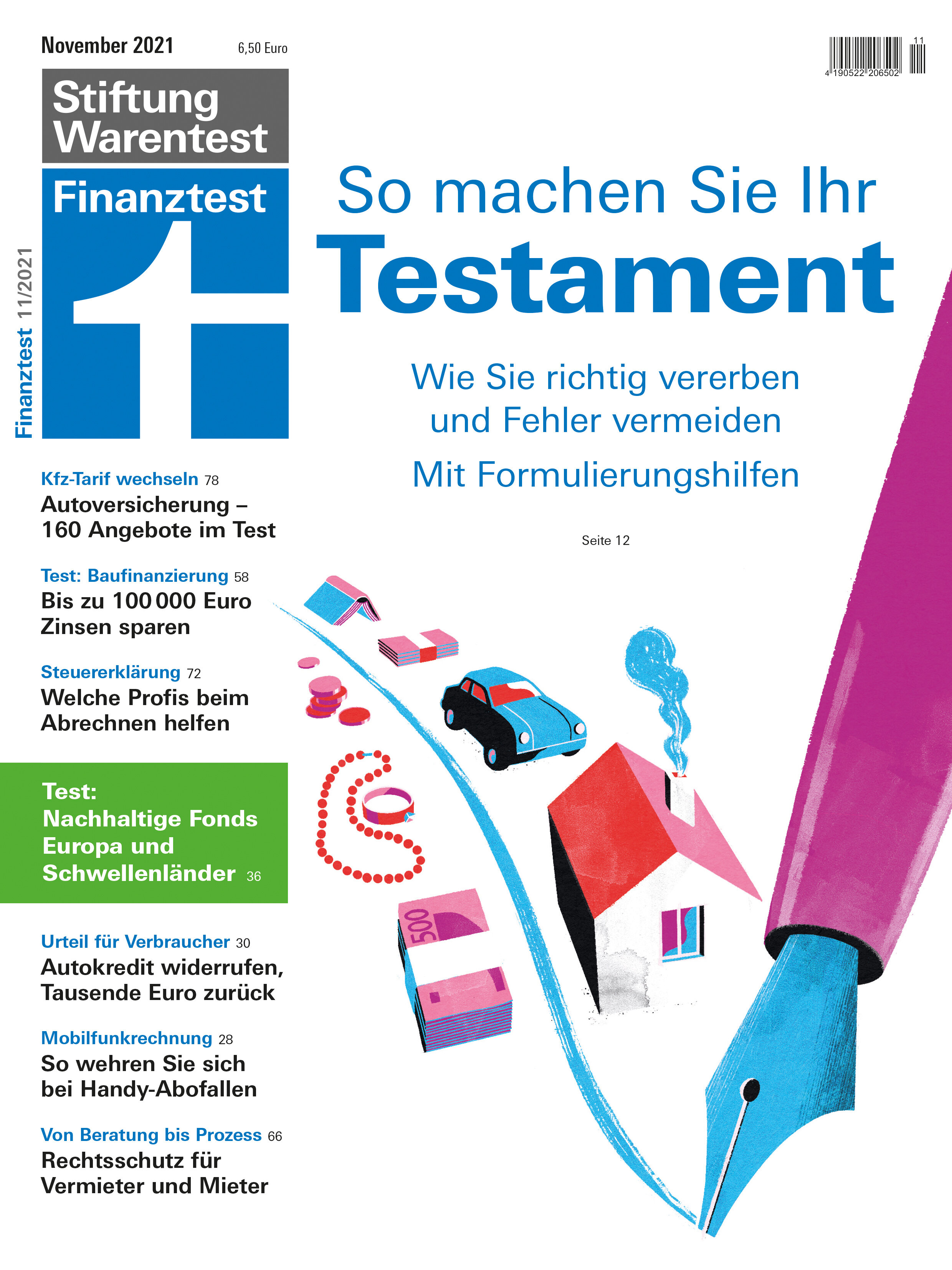 Finanztest 11/2021: Testament: Richtig vererben und Fehler vermeiden