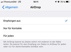 AirDrop bei iPhone und iPad - Zum Schutz vor Belästigung besser abschalten