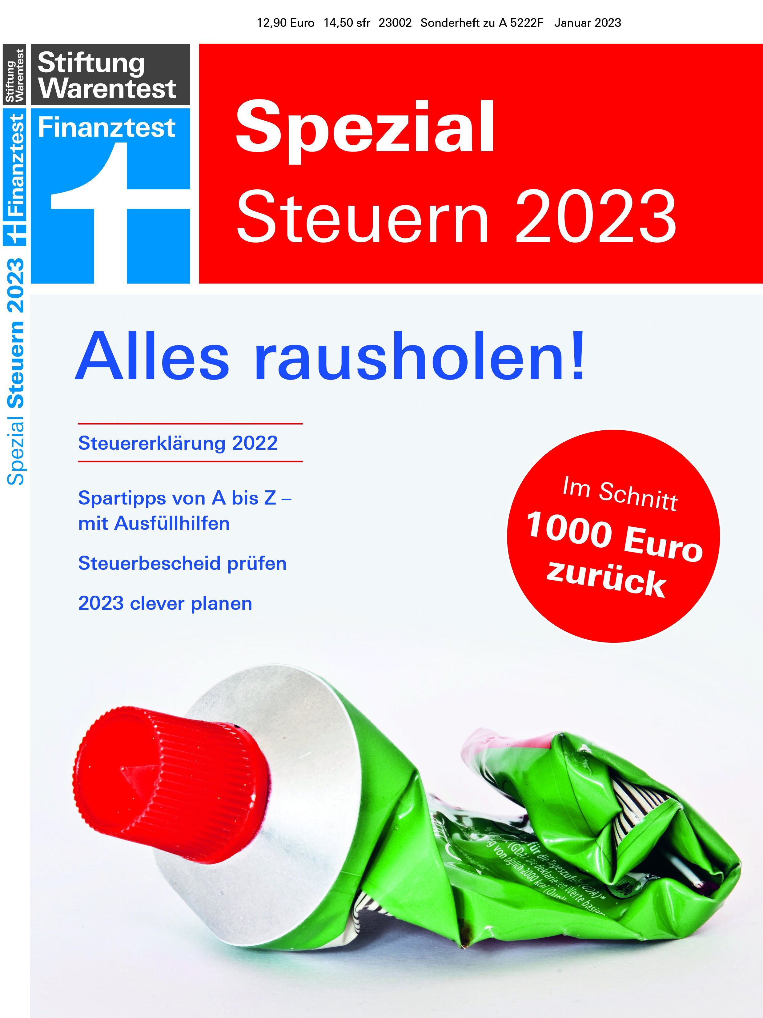 Finanztest Spezial Steuern 2023: Im Schnitt 1000 Euro zurück