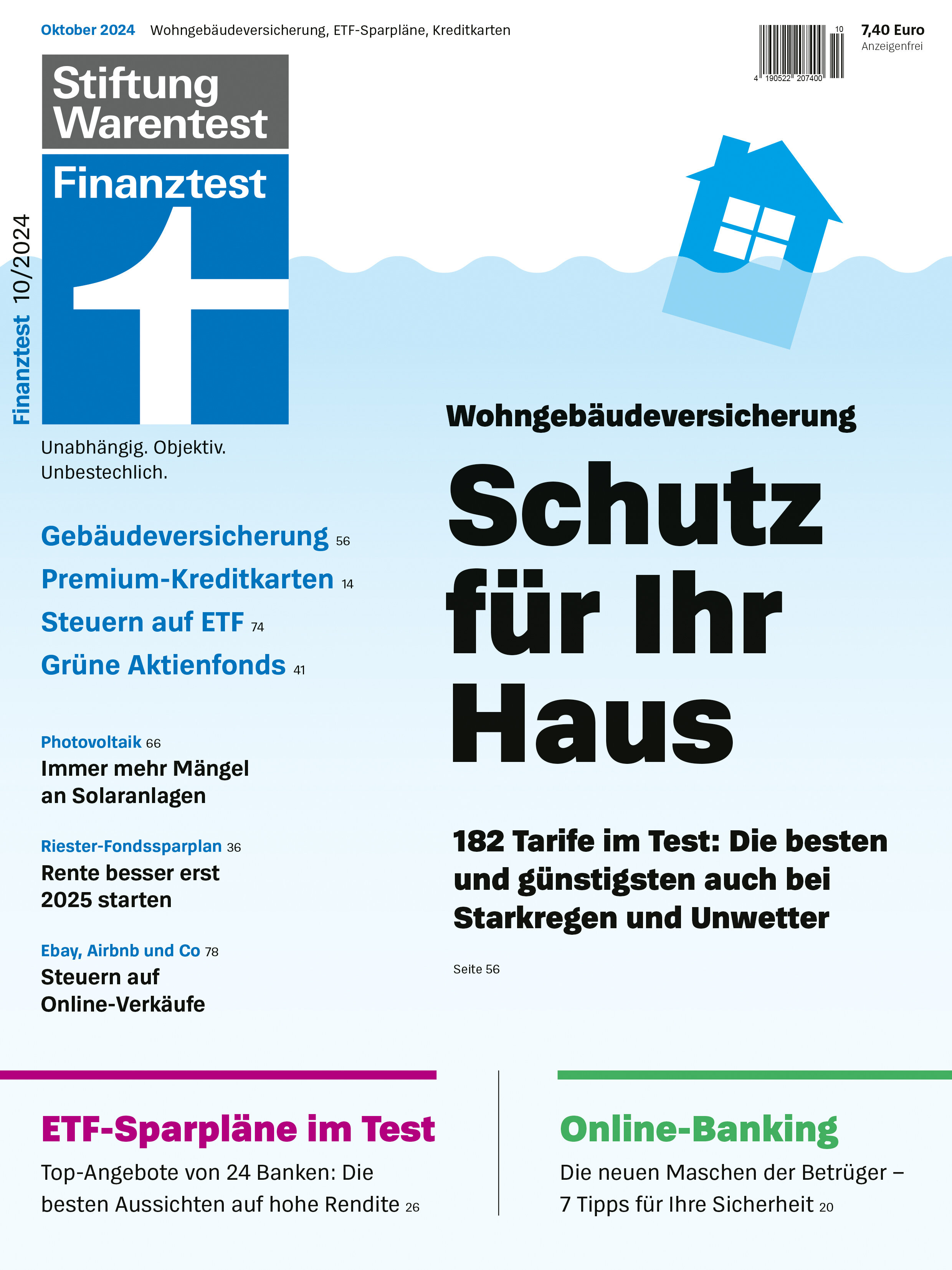 Finanztest 10/2024: Gebäudeversicherungen im Test