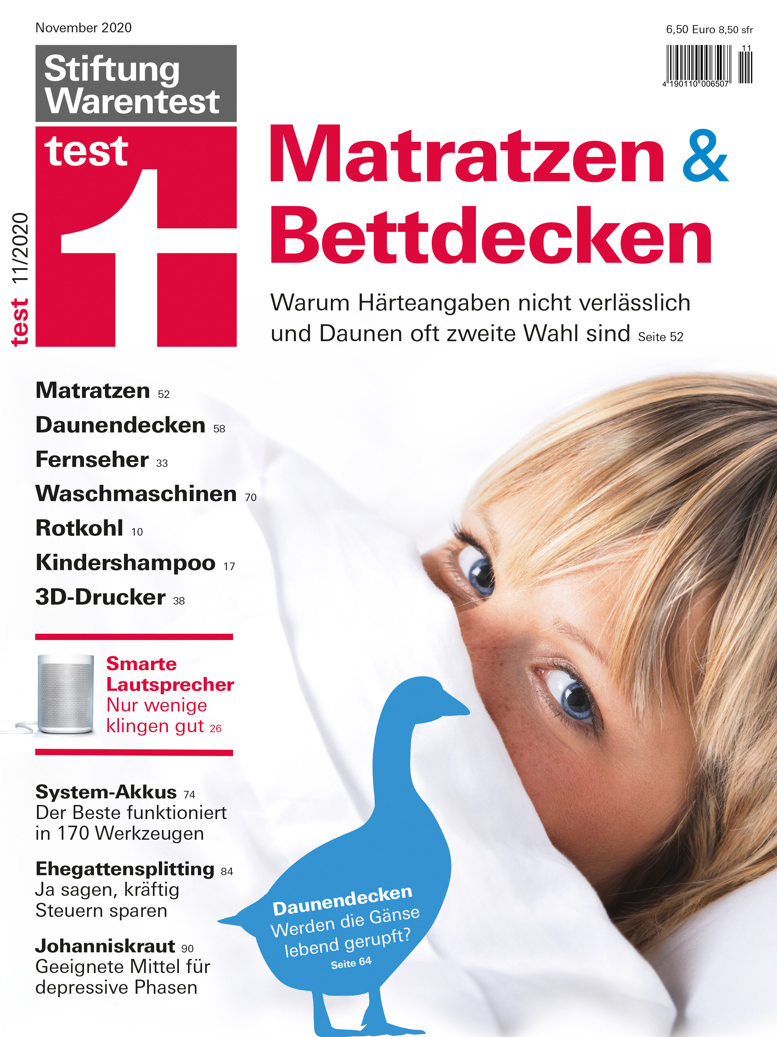 test 11/2020: Matratzen + Bettdecken: Härteangaben nicht verlässlich, Daunen oft zweite Wahl