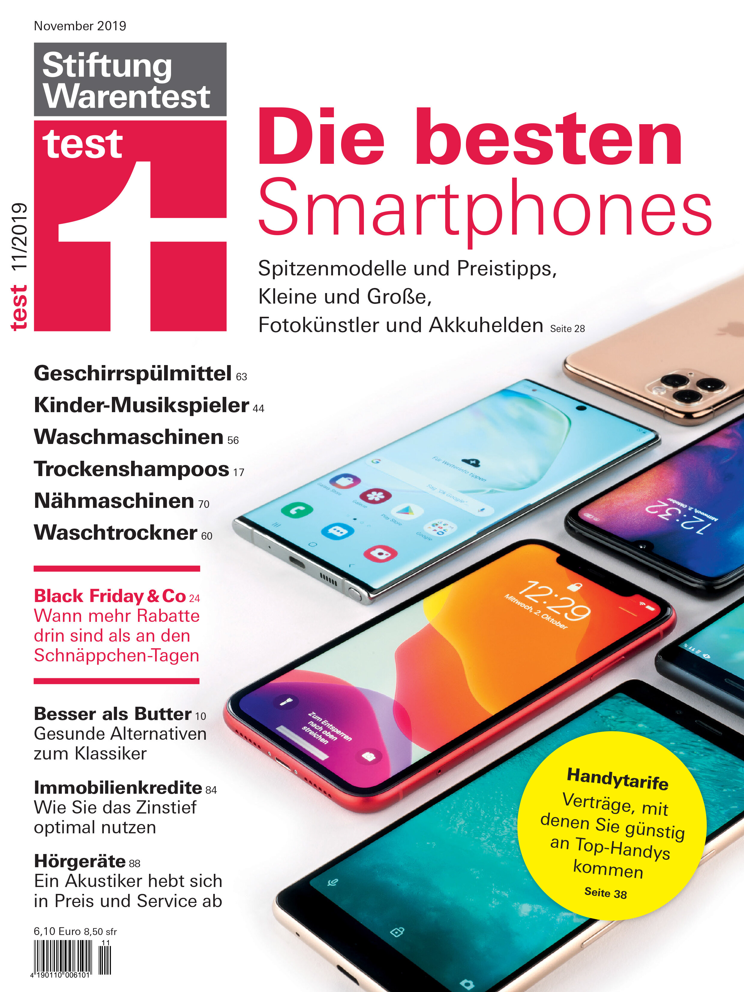 test 11/2019: Smartphones: So sehen Sieger aus