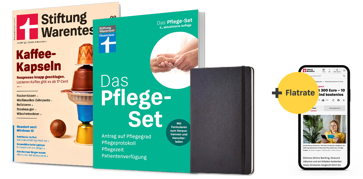 Abbildung: Stiftung Warentest Kombi-Abo inkl. "Pflege-Set"