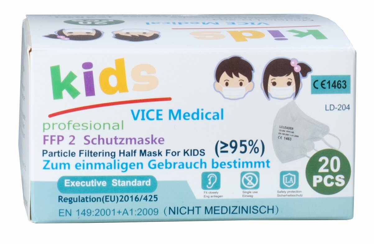 Vice Medical FFP2 Schutzmaske Kids LD-204 Verpackung