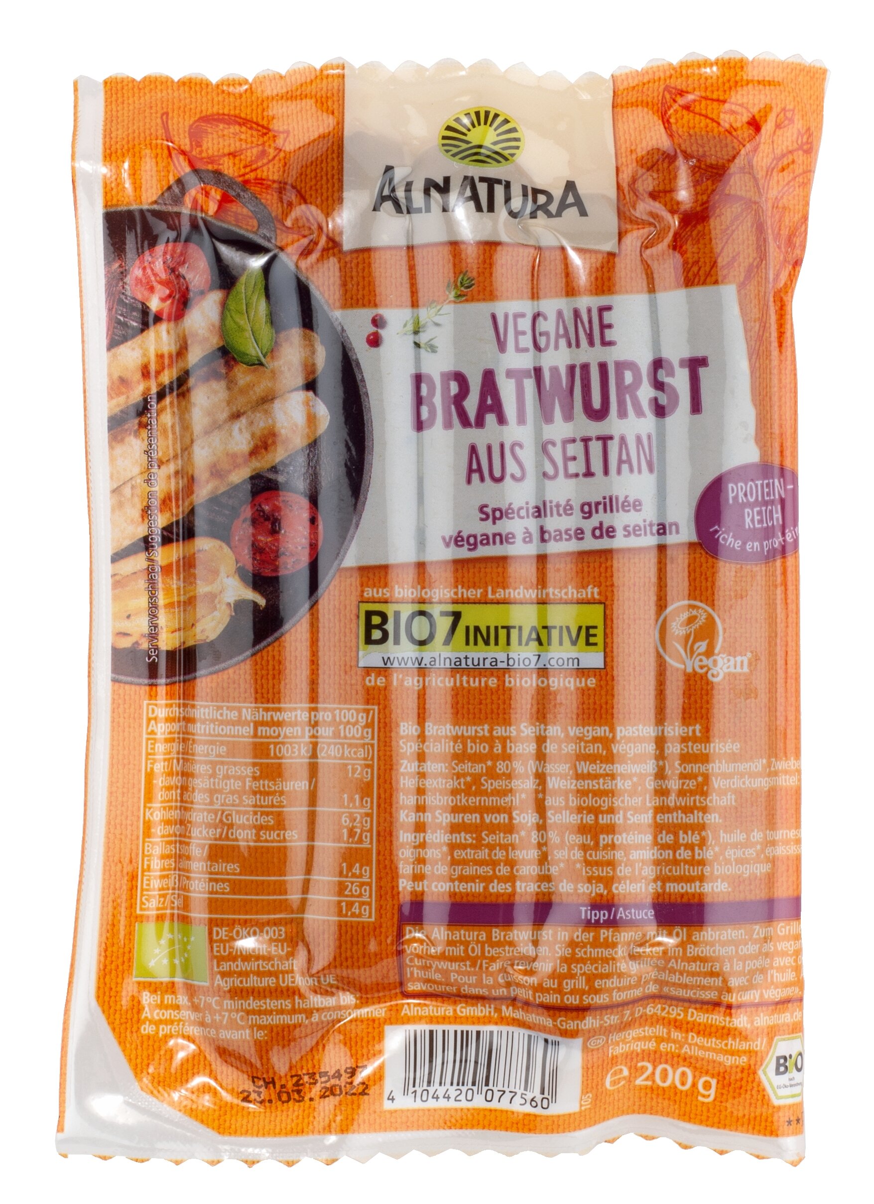 Alnatura Vegane Bratwurst