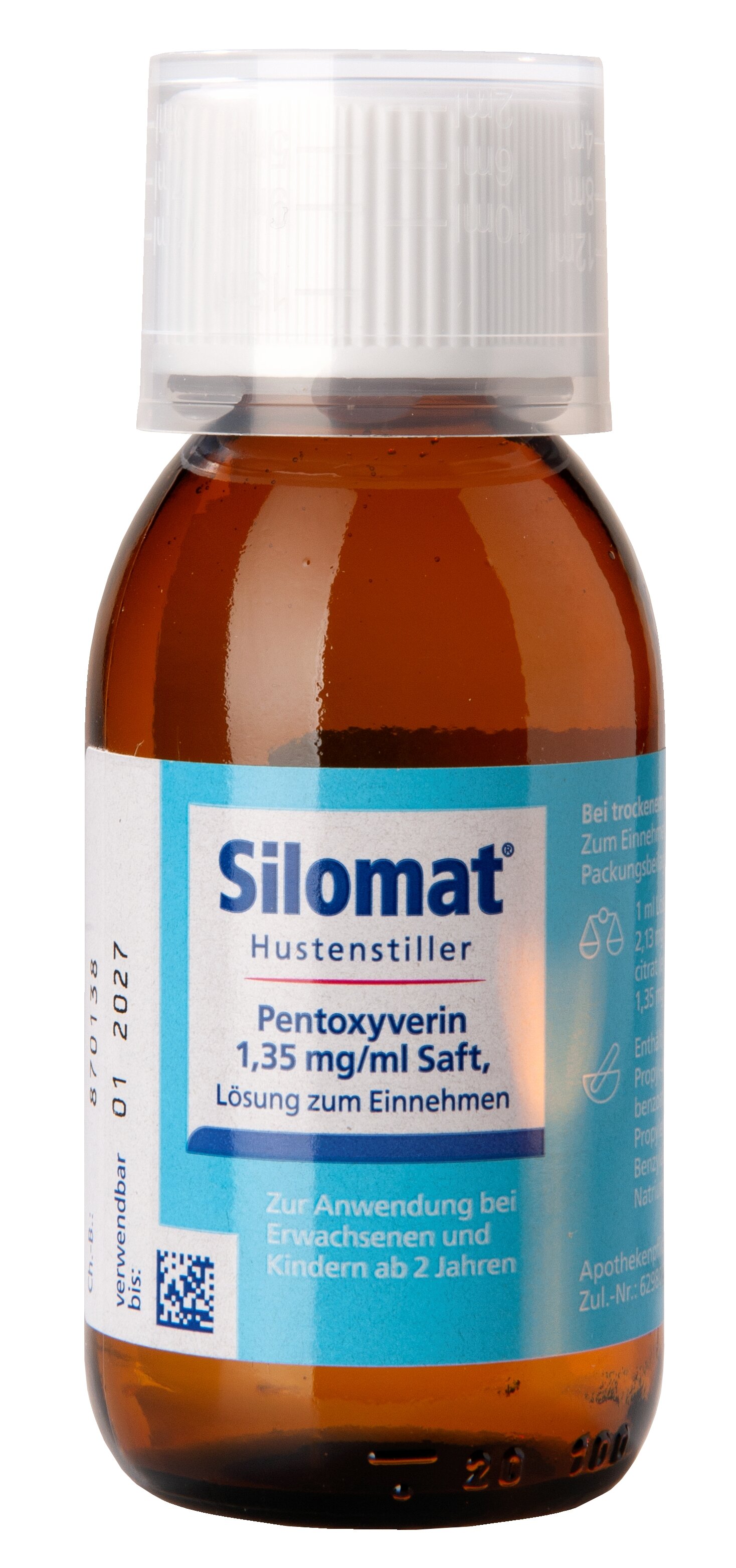 Stada Consumer Health Deutschland Silomat Hustenstiller Pentoxyverin 1,35 mg/ml Saft Hauptbild