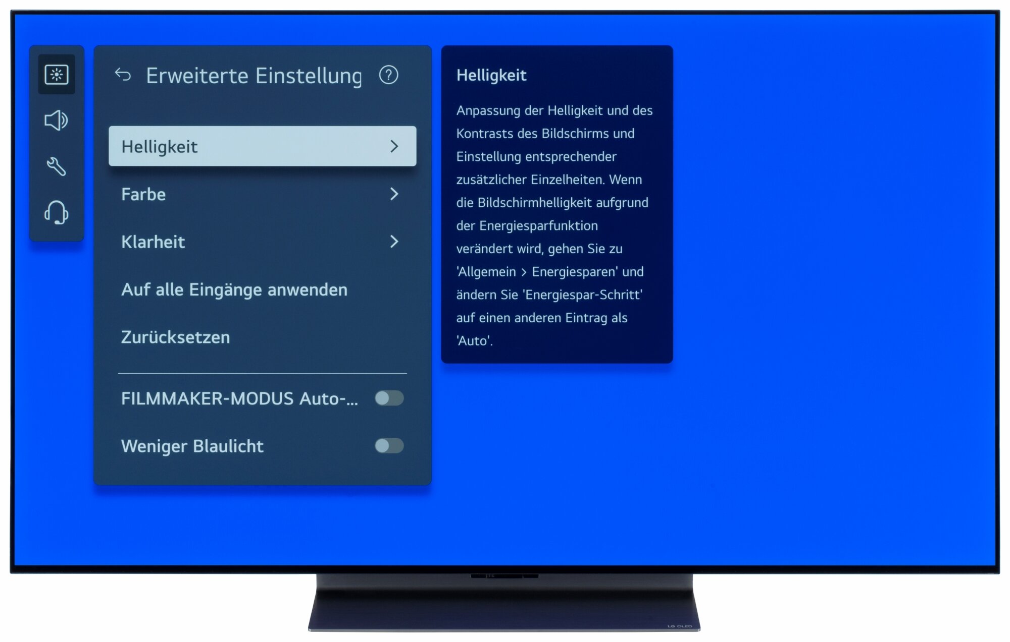 LG OLED55C37LA Bildschirmmenü
