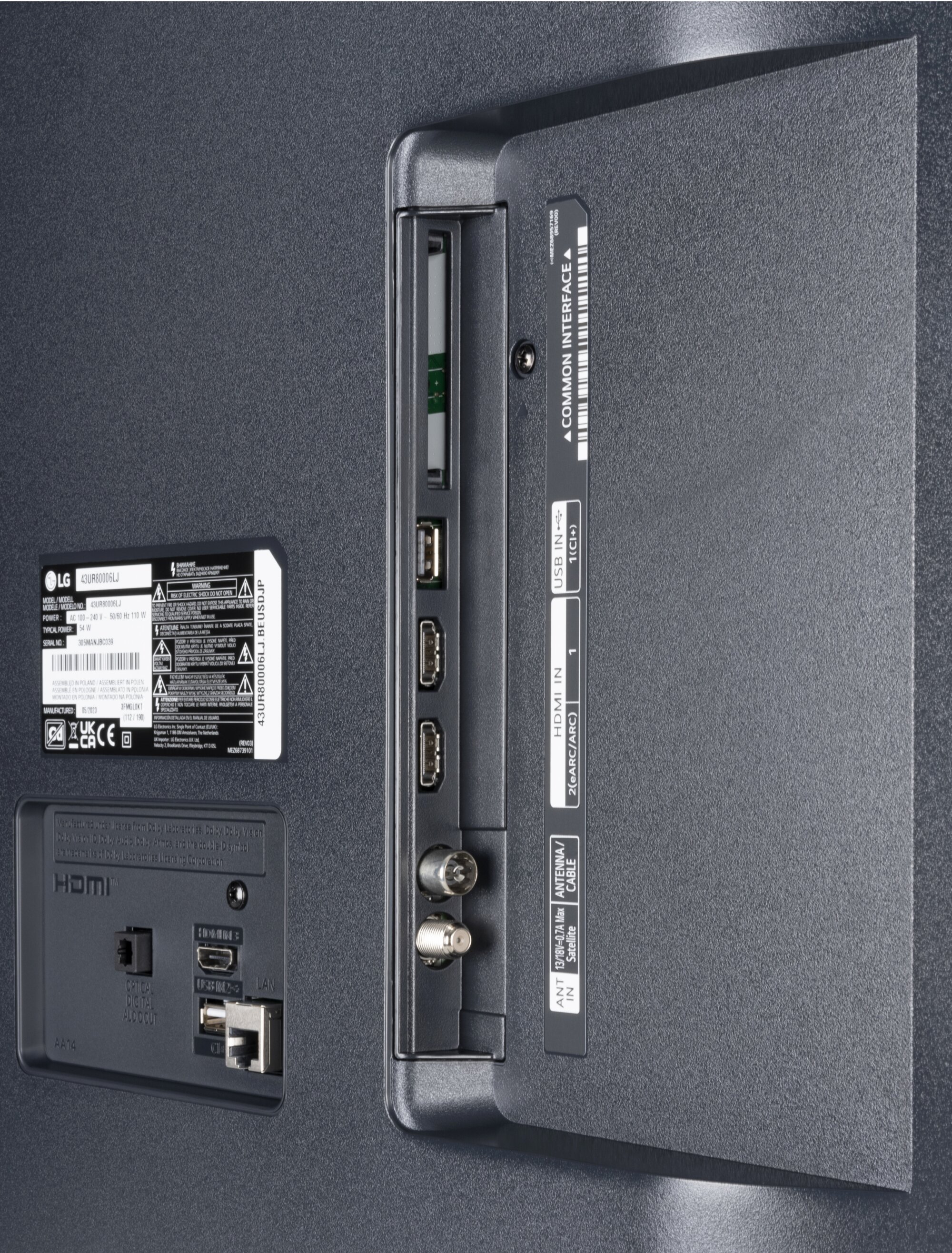 LG 43UR80006LJ Anschlüsse