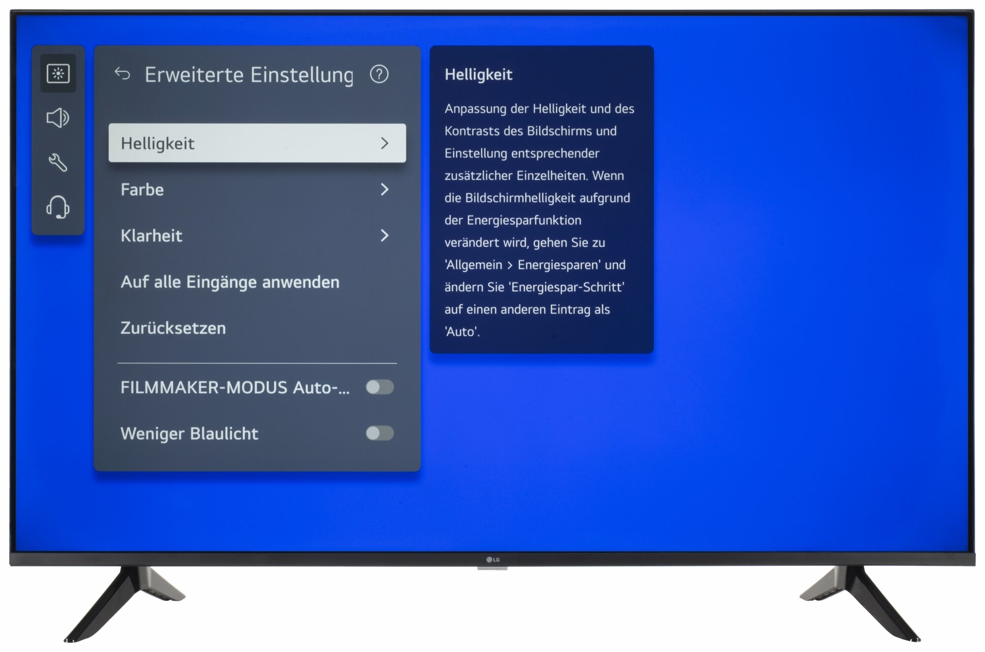 LG 50UR73006LA Bildschirmmenü