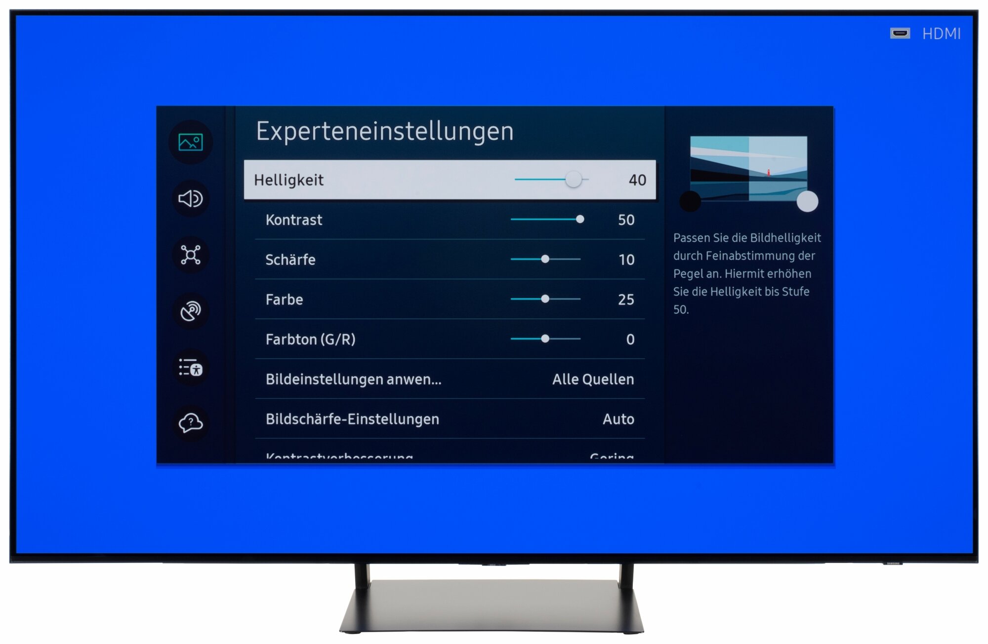 Samsung GQ55S90CAT Bildschirmmenü