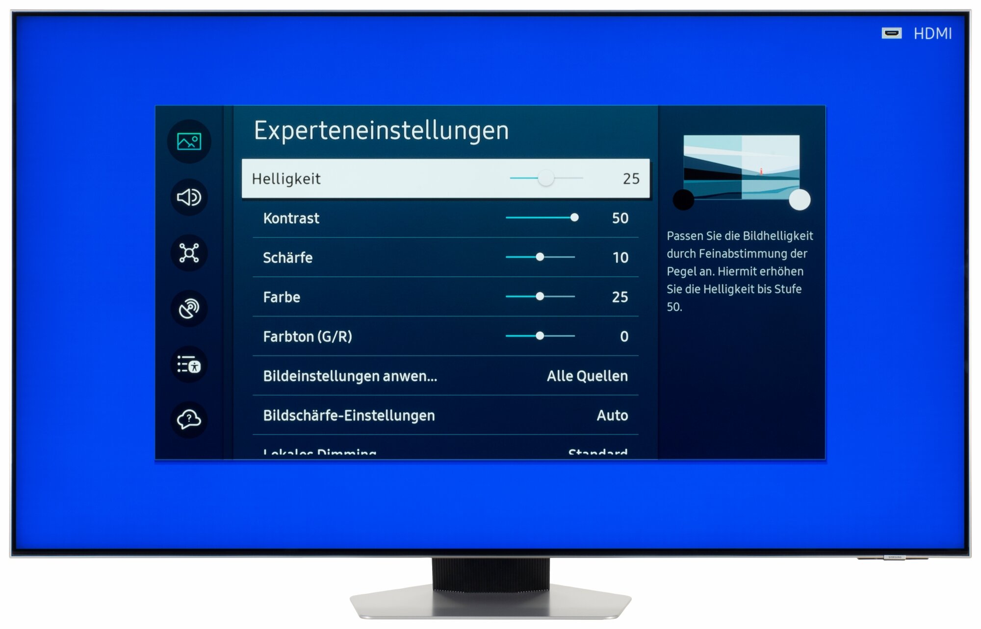 Samsung GQ55QN85CAT Bildschirmmenü