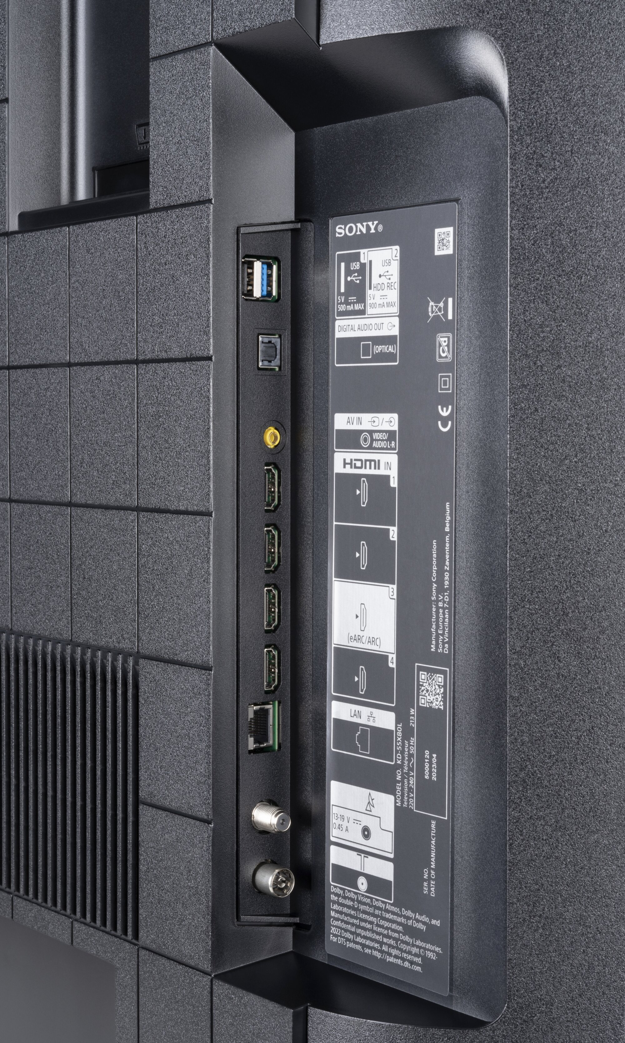 Sony KD-55X80L Anschlüsse