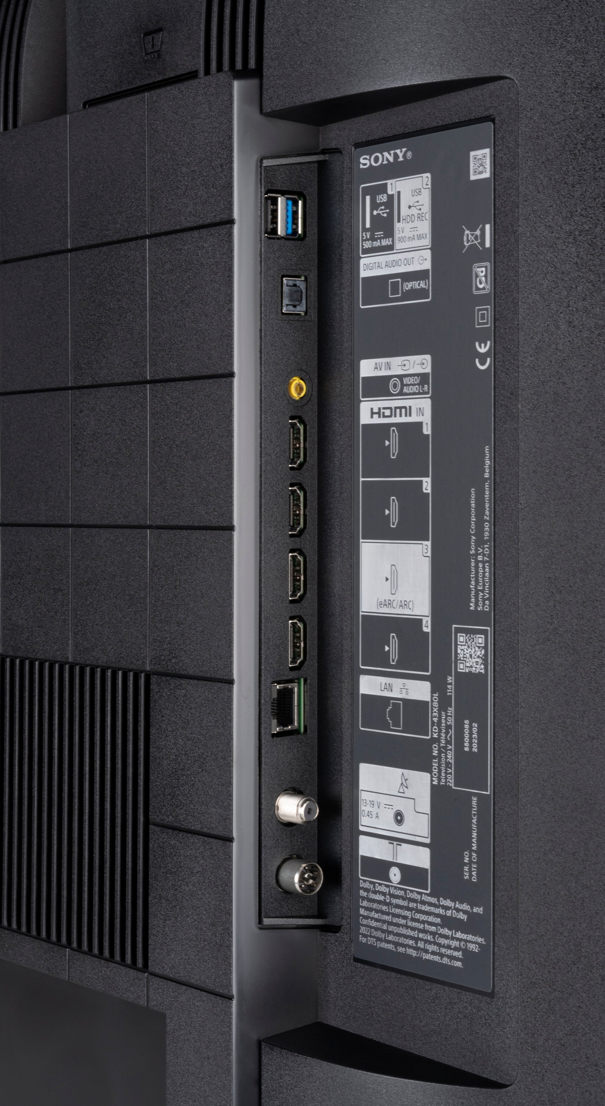 Sony KD-43X80L Anschlüsse