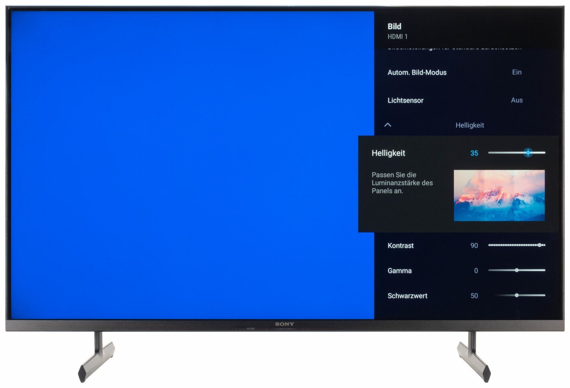 Sony KD-43X80L Bildschirmmenü