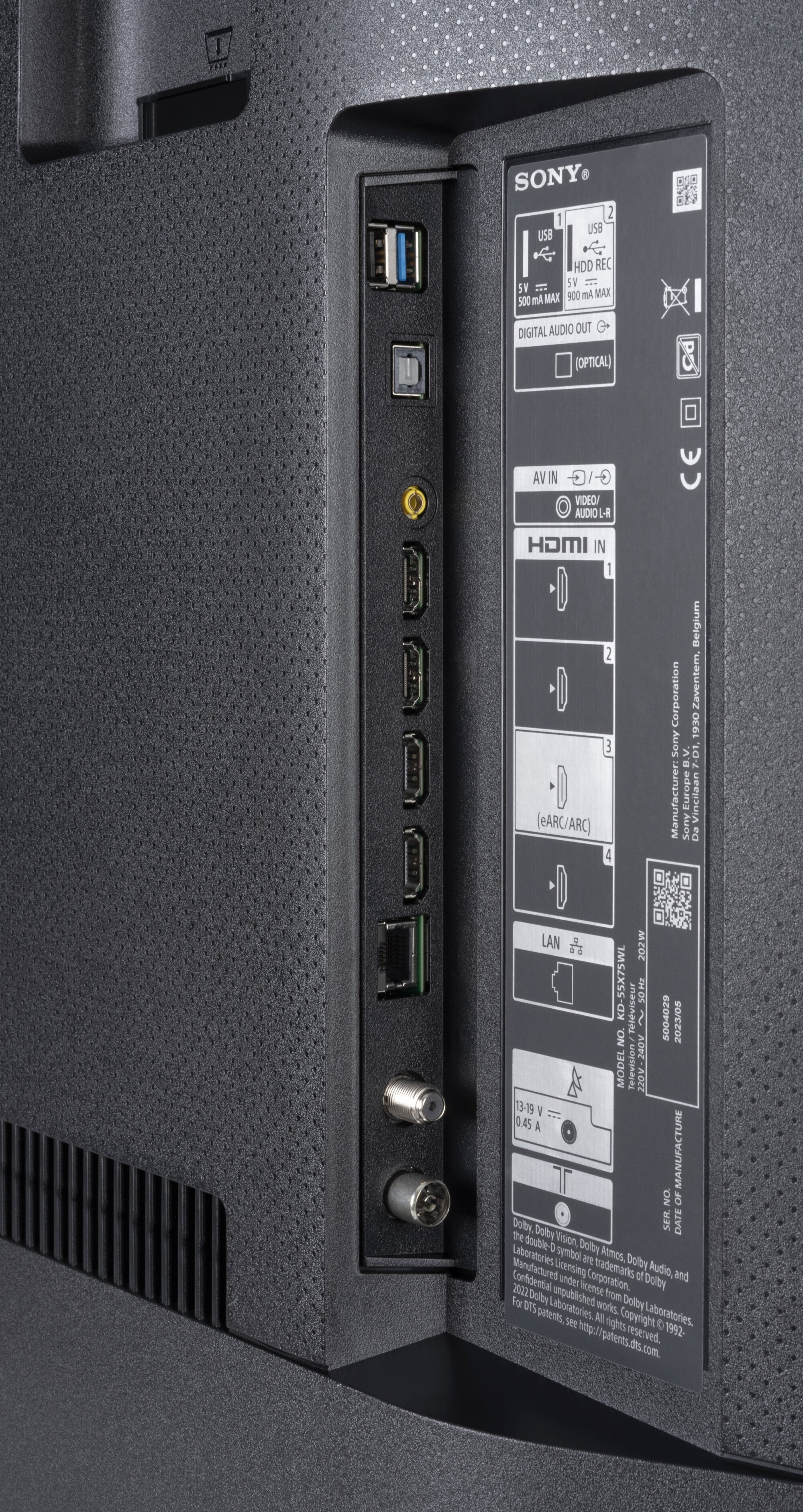 Sony KD-55X75WL Anschlüsse
