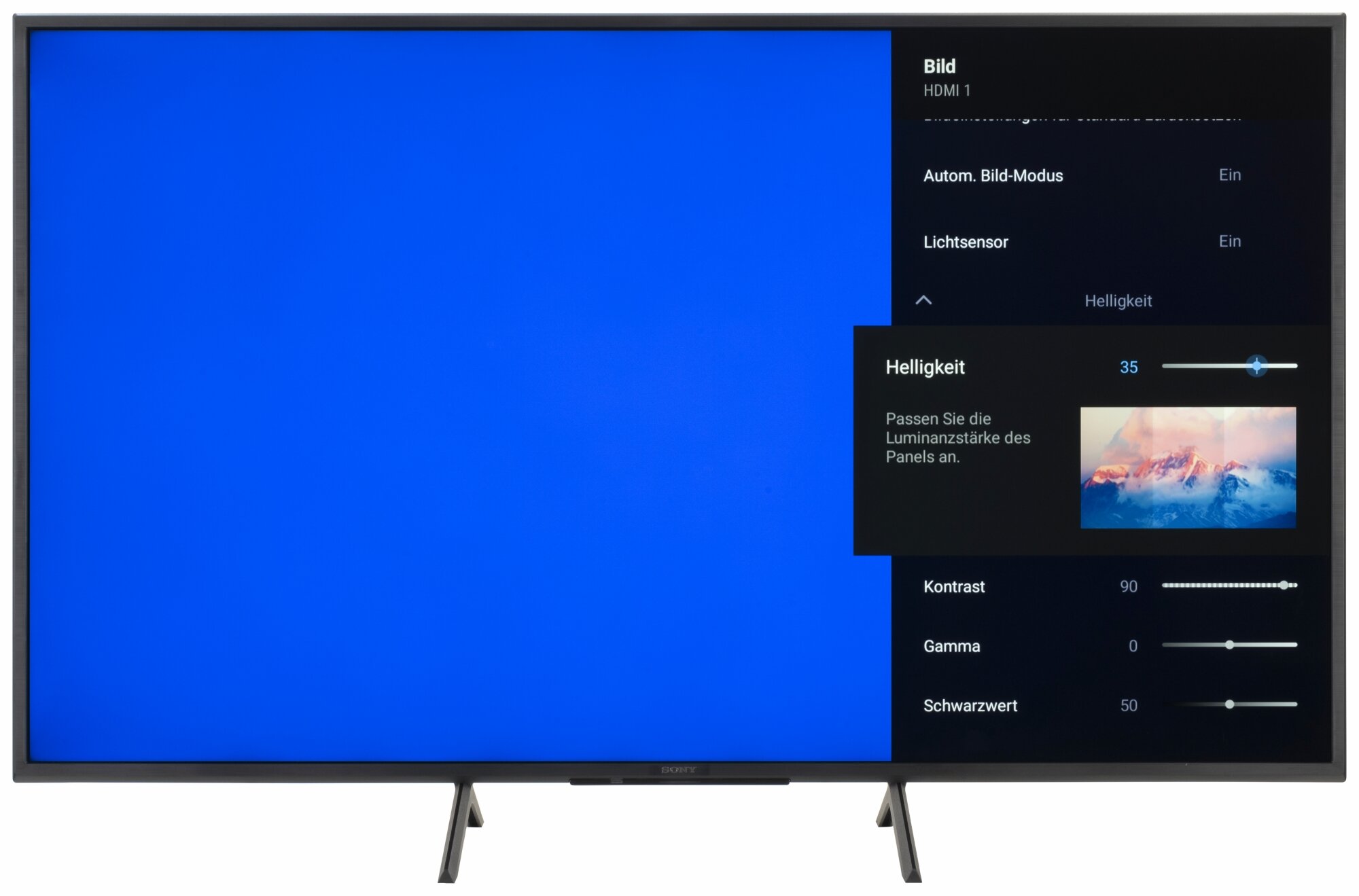 Sony KD-55X75WL Bildschirmmenü