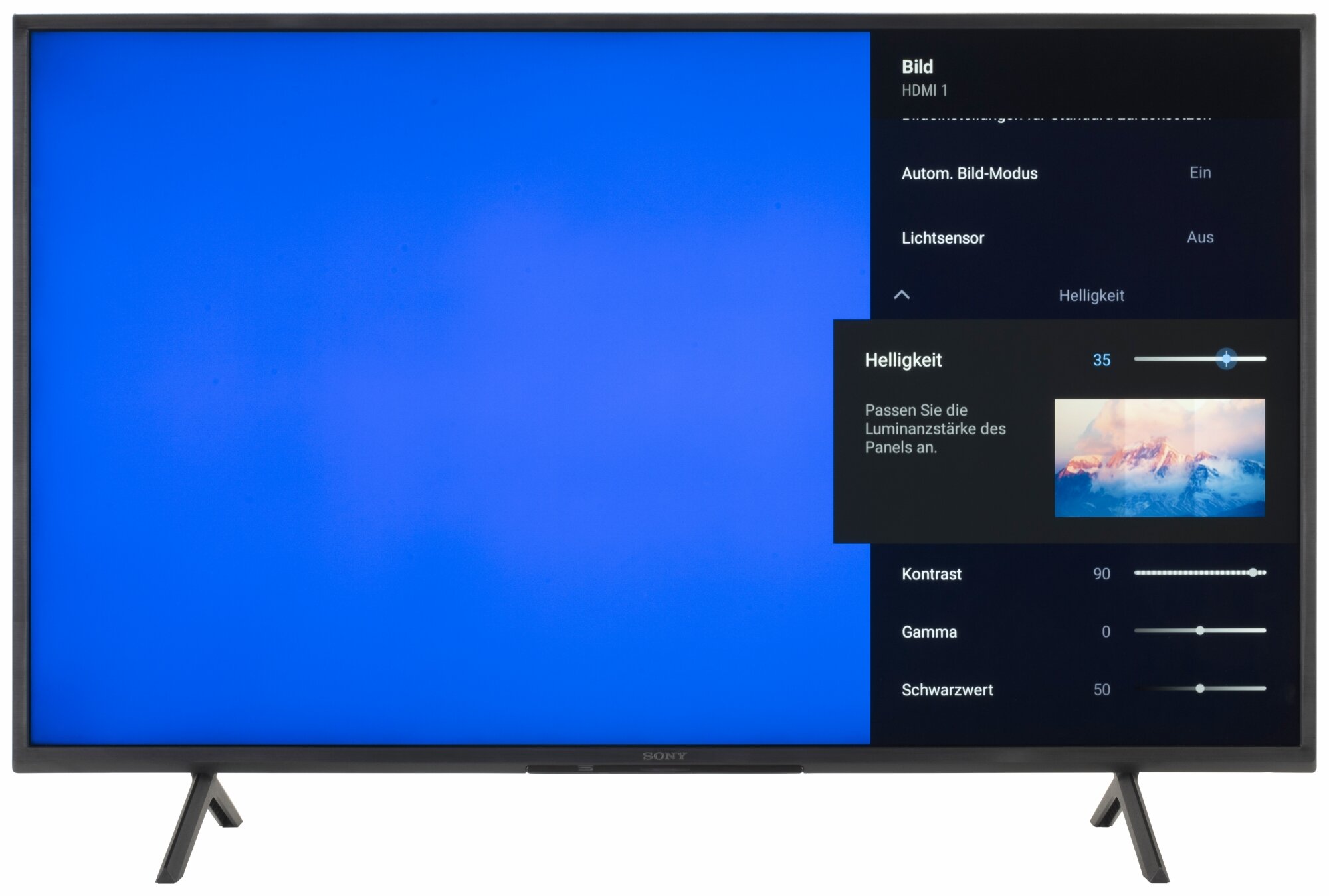 Sony KD-43X75WL Bildschirmmenü