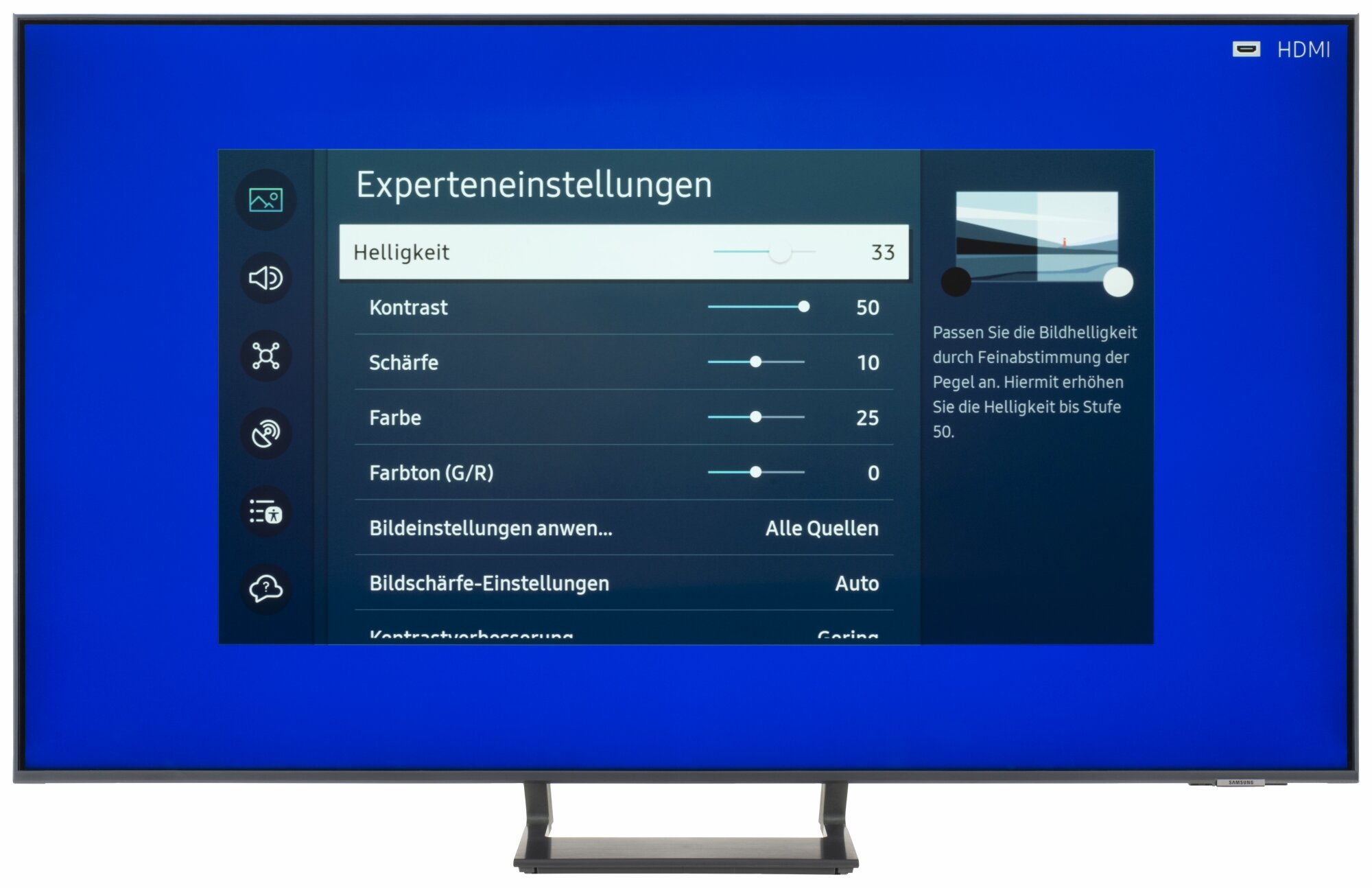 Samsung GU55CU8579U Bildschirmmenü