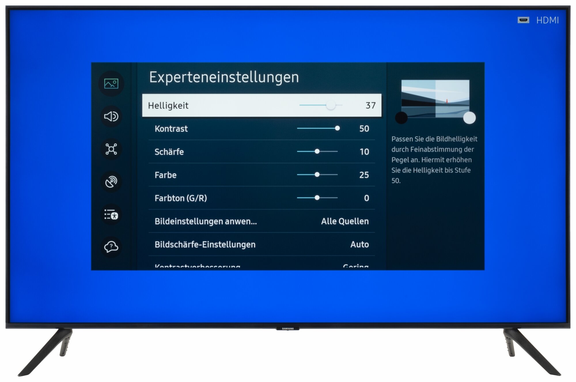 Samsung GU50CU7179U Bildschirmmenü