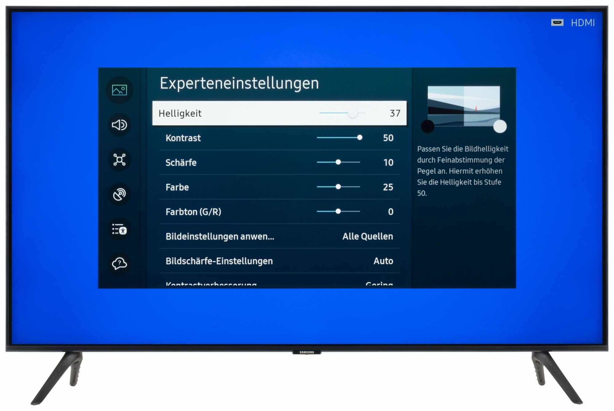 Samsung GU43CU7179U Bildschirmmenü