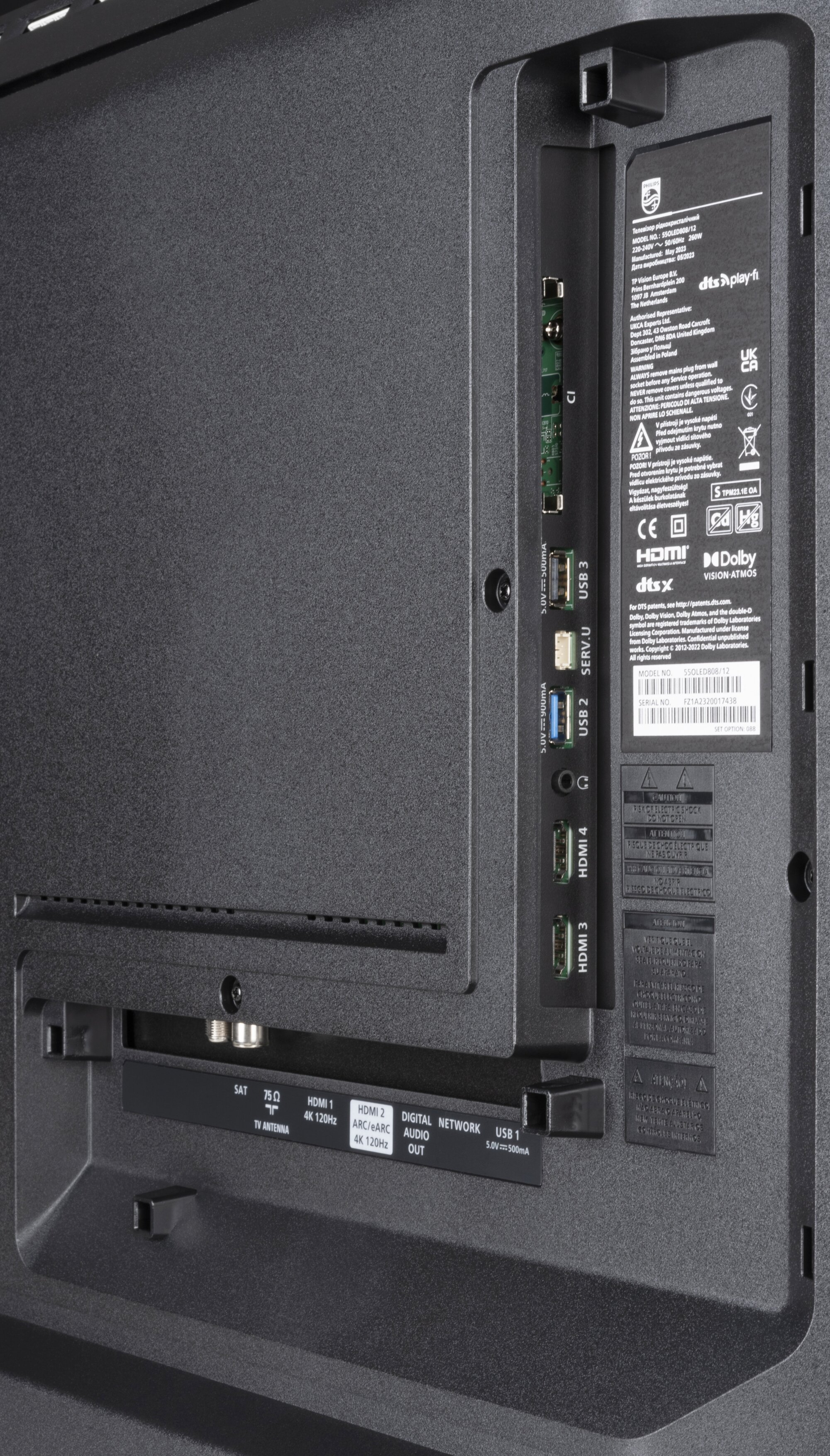 Philips 55OLED808 Anschlüsse