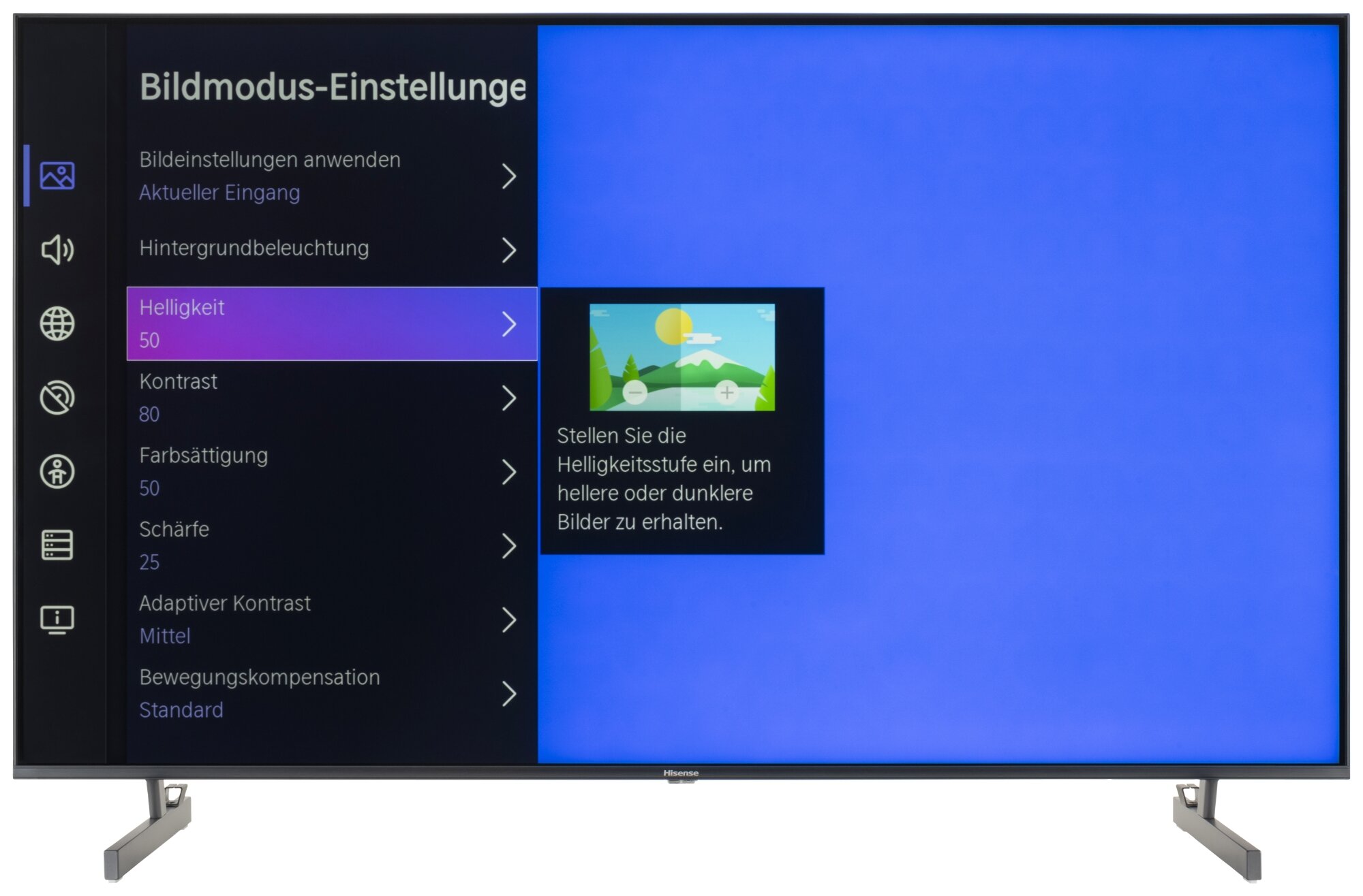 Hisense 55U6KQ Bildschirmmenü