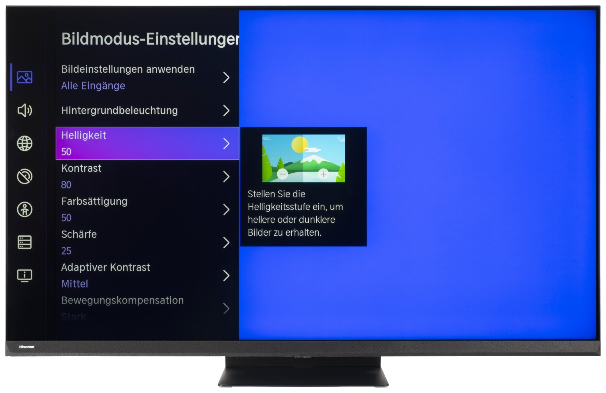 Hisense 65U8KQ Bildschirmmenü