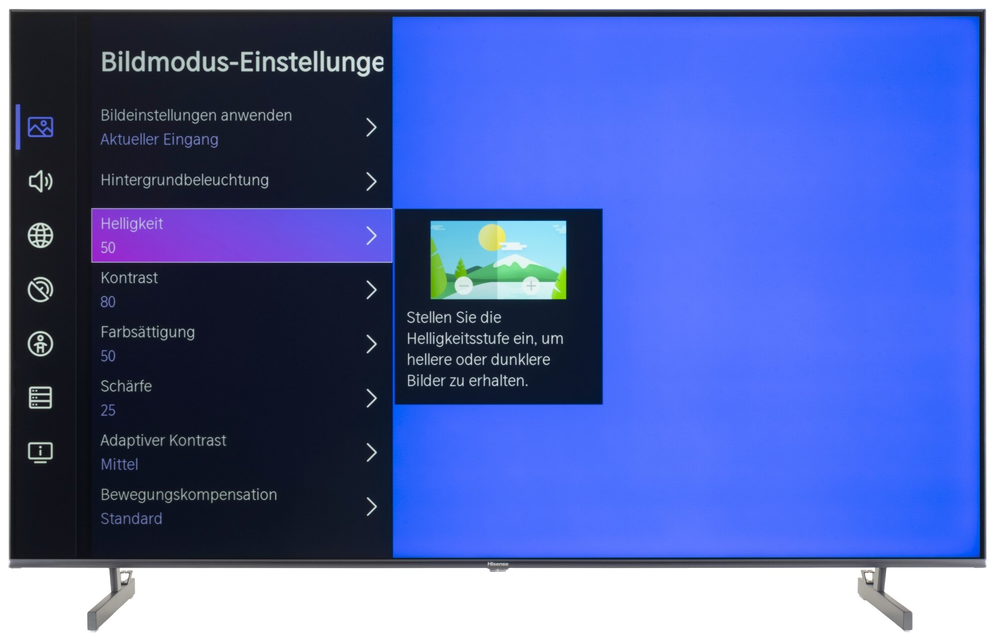 Hisense 65U6KQ Bildschirmmenü