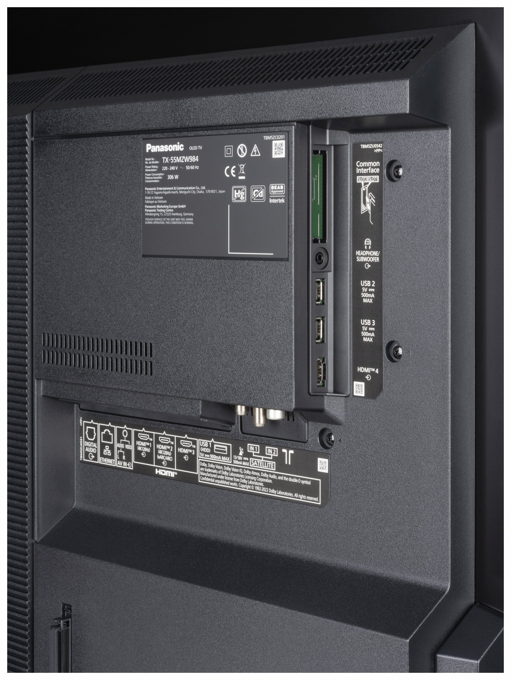 Panasonic TX-55MZW984 Anschlüsse