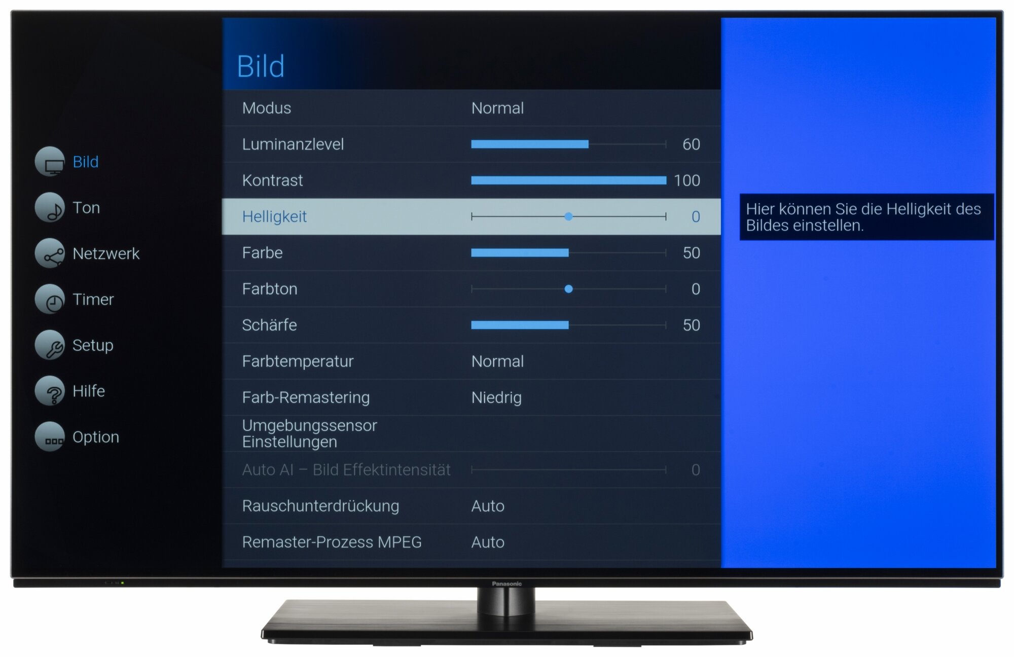 Panasonic TX-48MZW984 Bildschirmmenü
