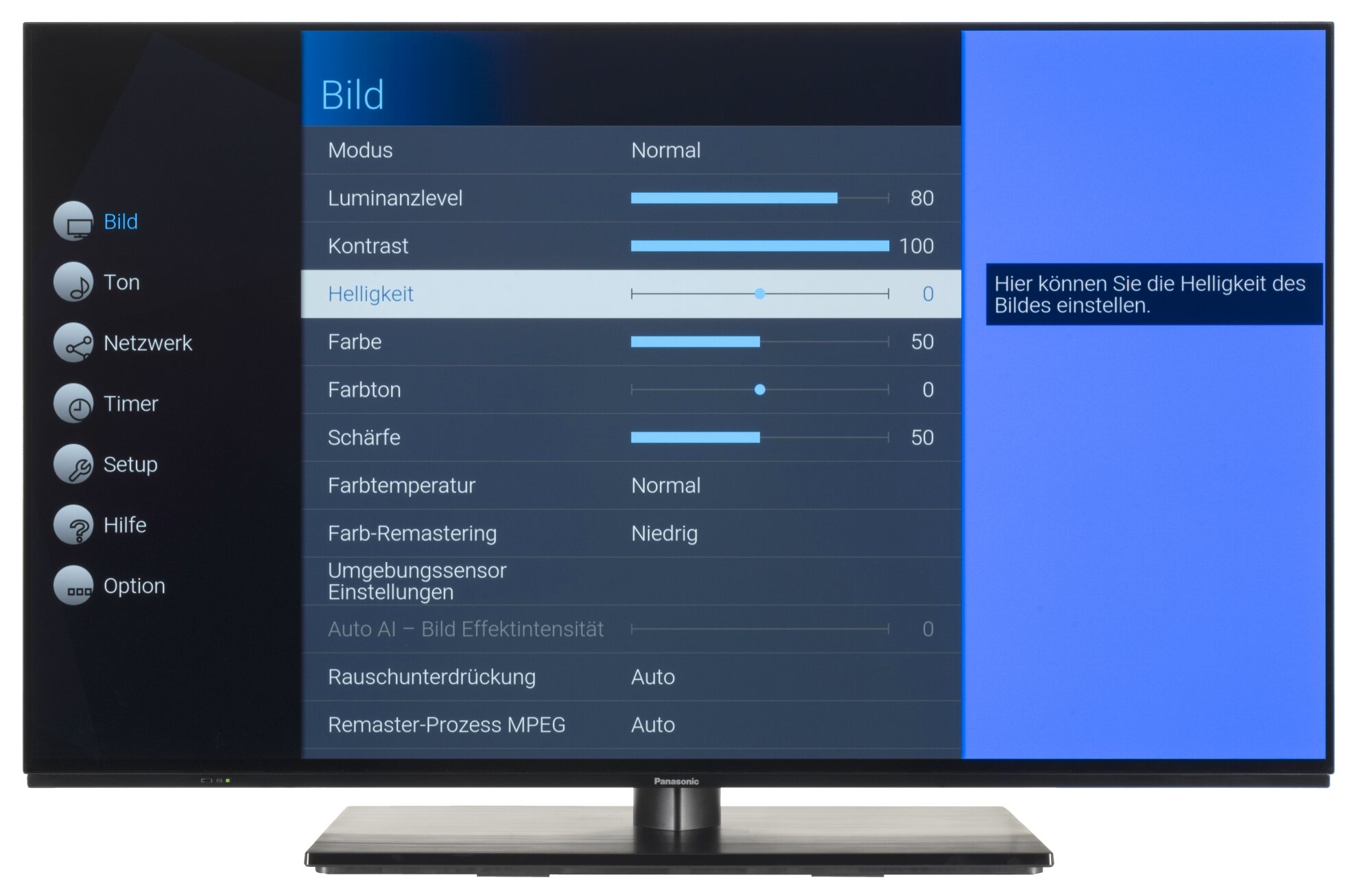 Panasonic TX-42MZW984 Bildschirmmenü