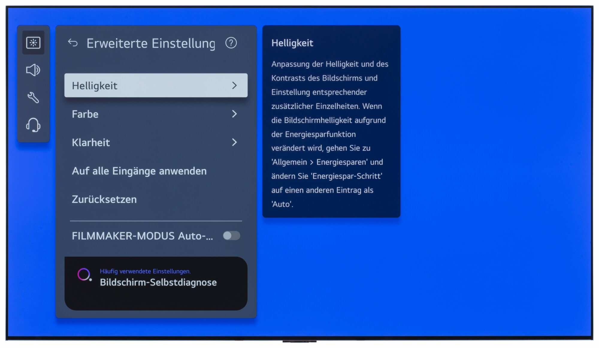 LG OLED65G48LW Bildschirmmenü