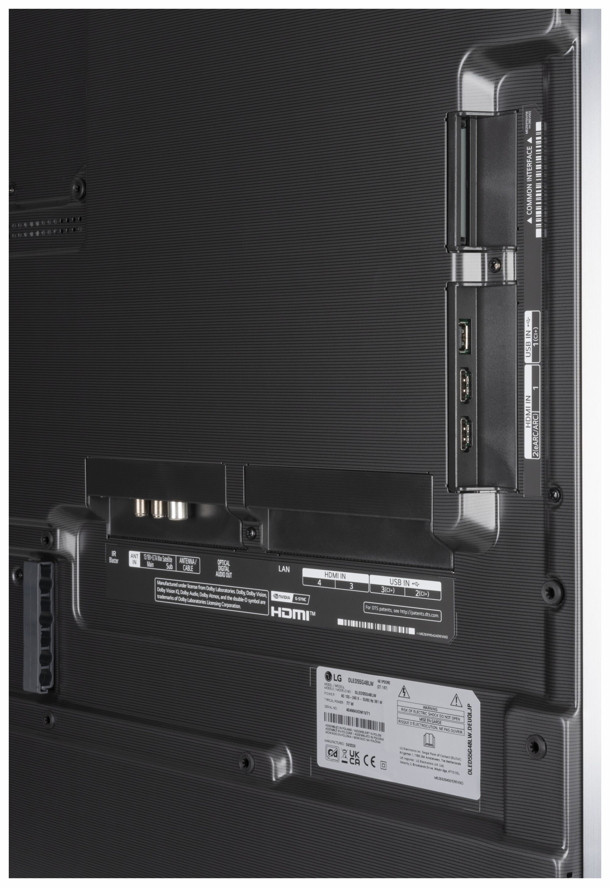 LG OLED55G48LW Anschlüsse