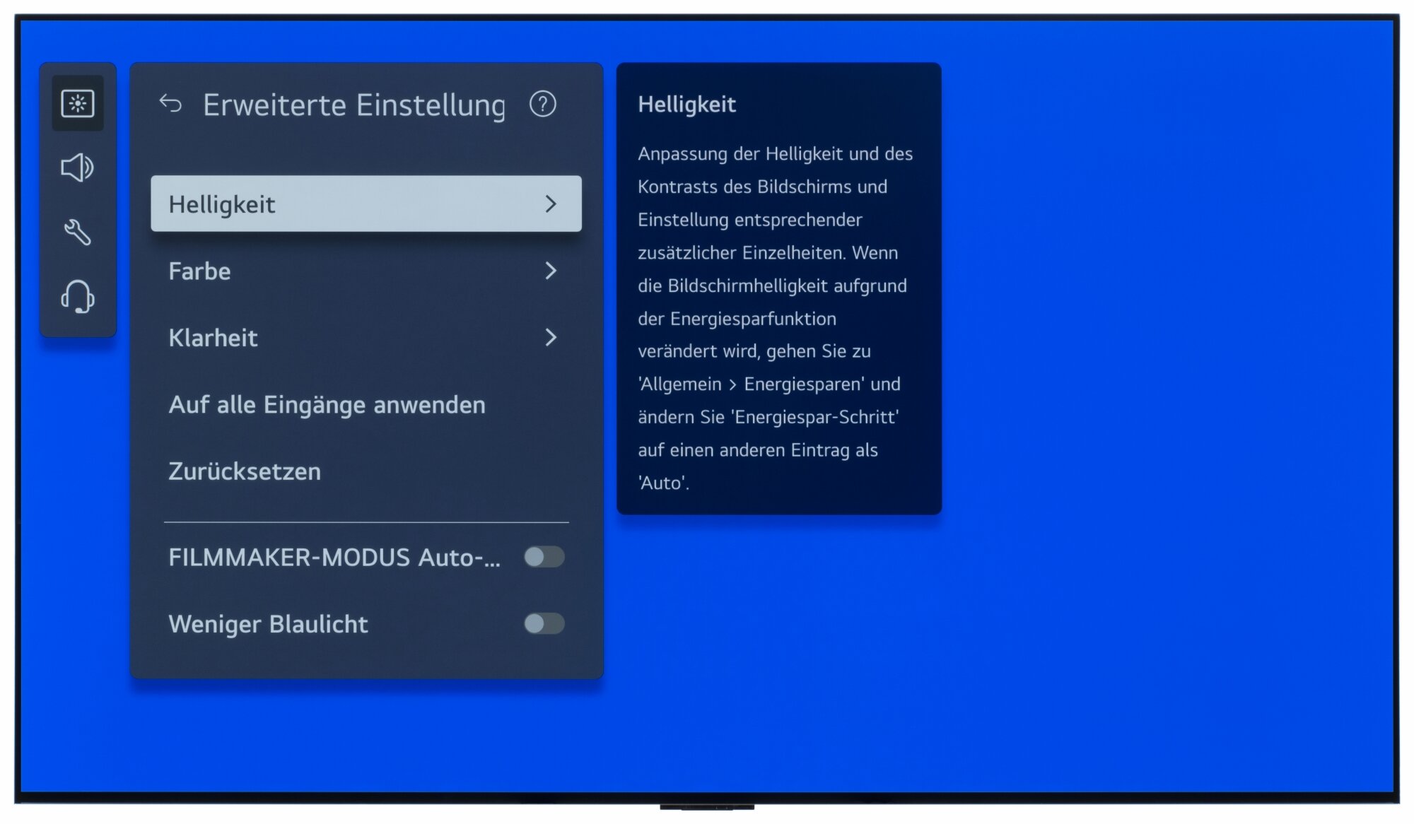 LG OLED55G48LW Bildschirmmenü