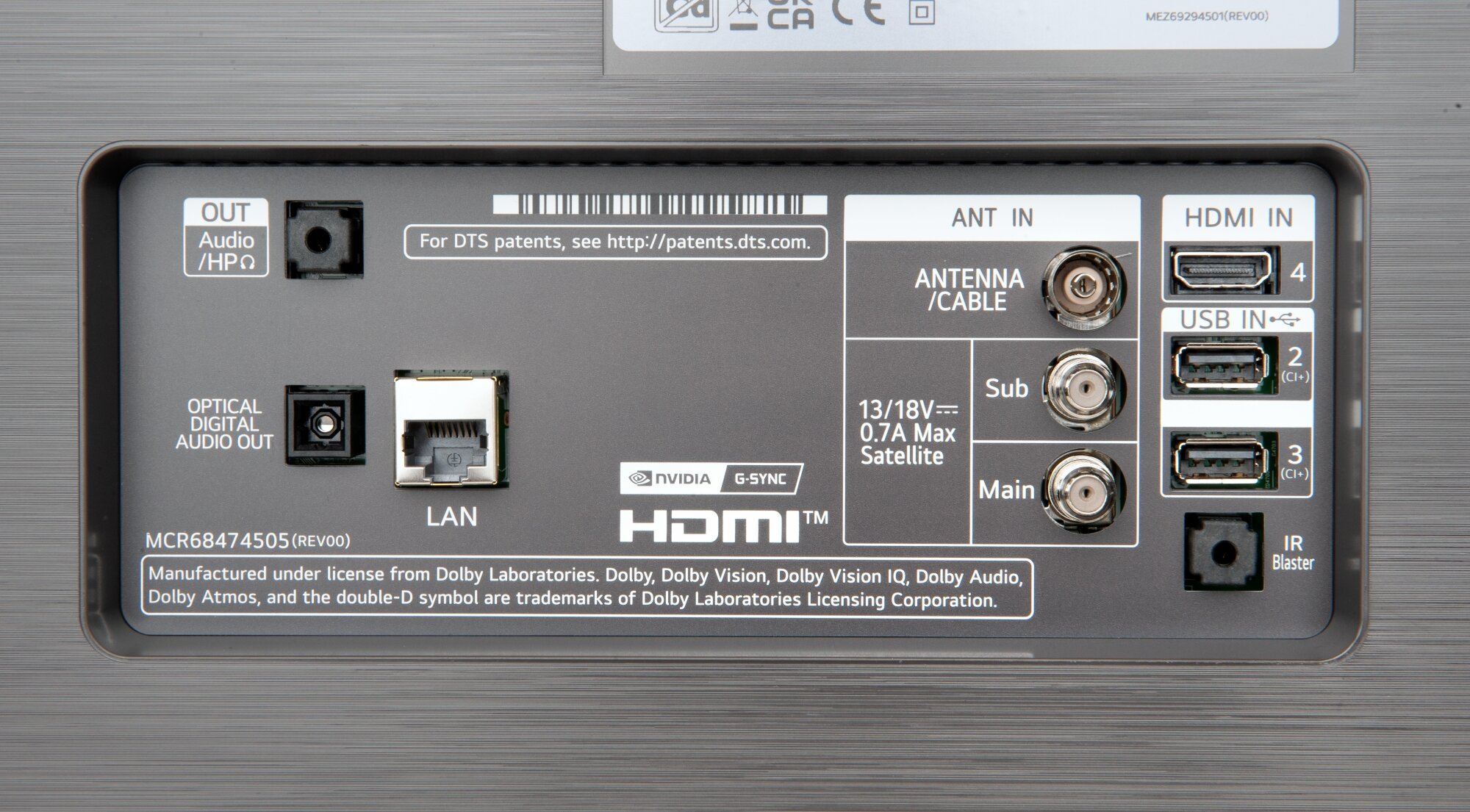 LG OLED48C47LA weitere Anschlüsse
