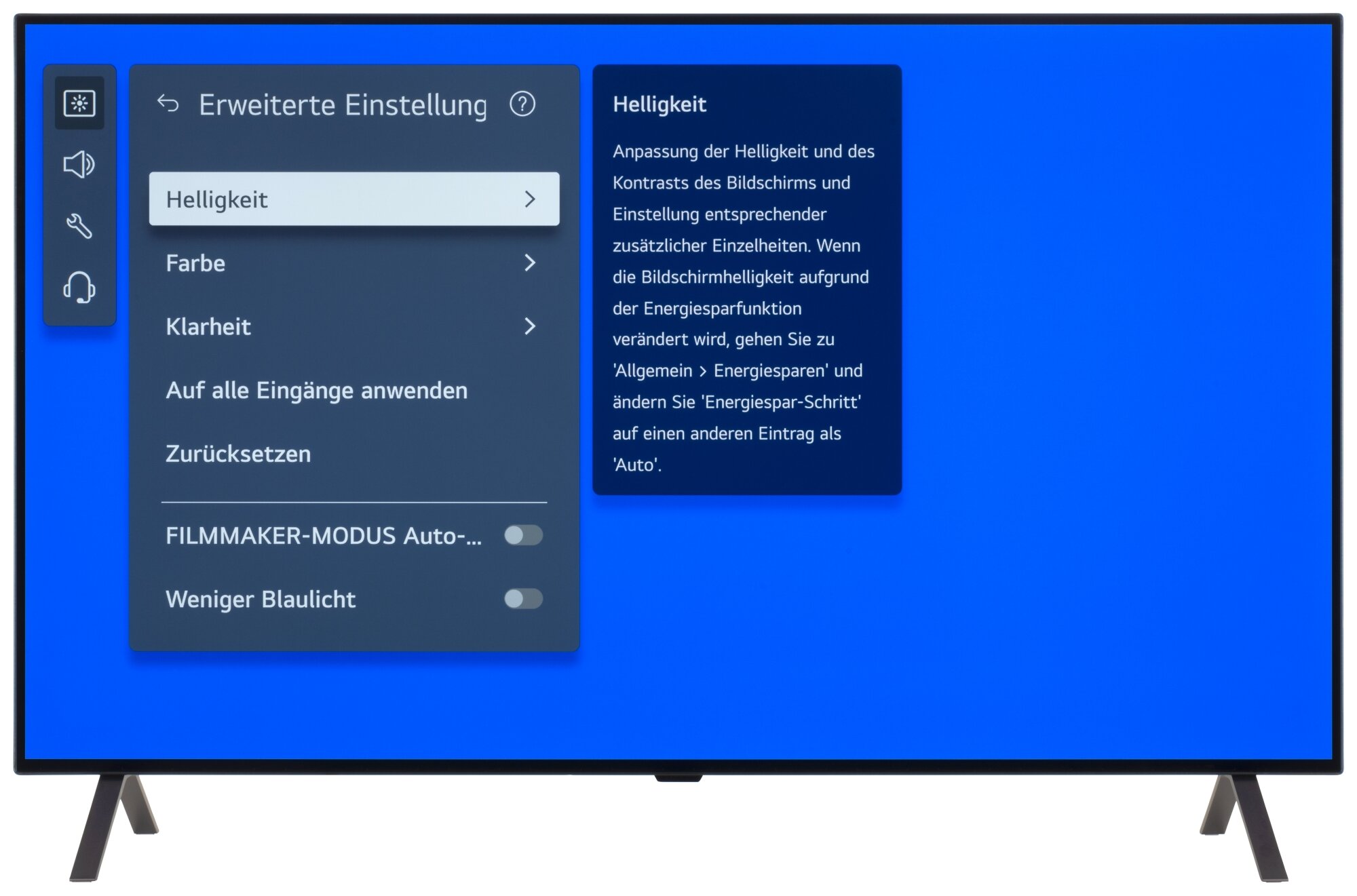 LG OLED48B49LA Bildschirmmenü