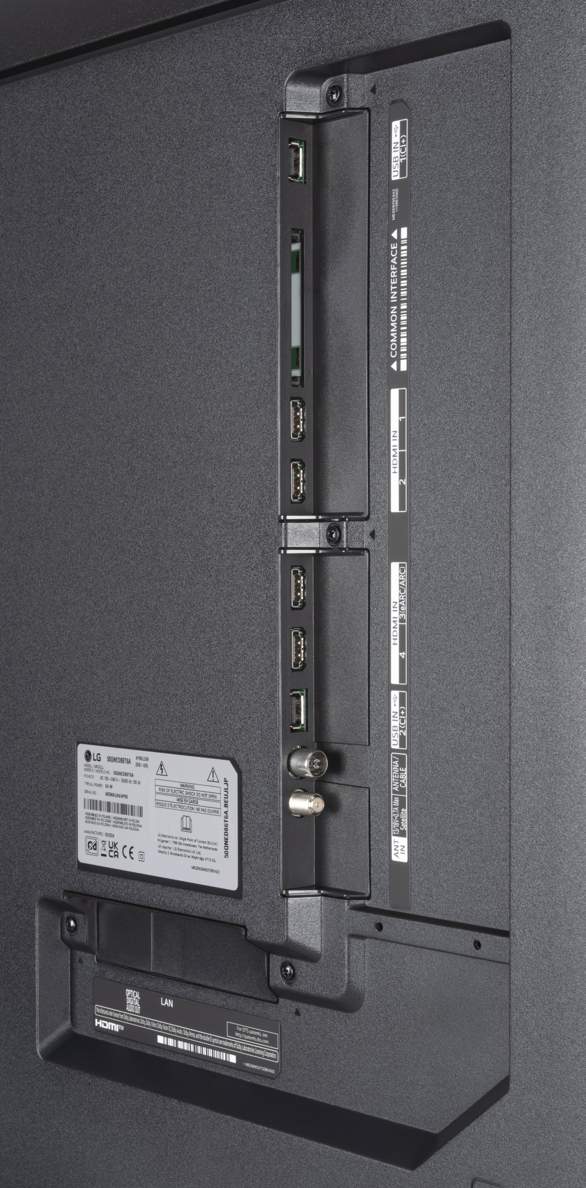 LG 50QNED86T6A Anschlüsse