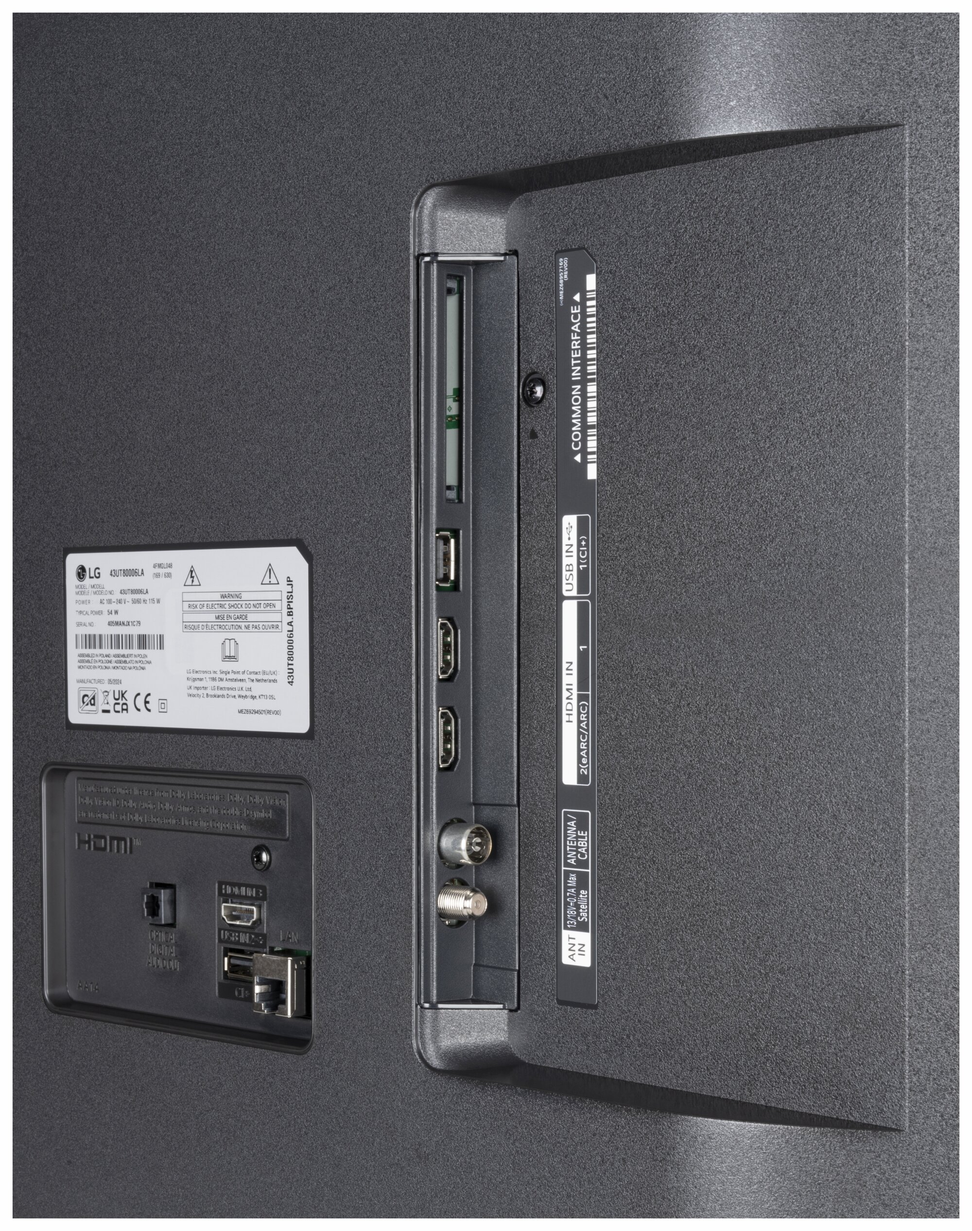 LG 43UT80006LA Anschlüsse