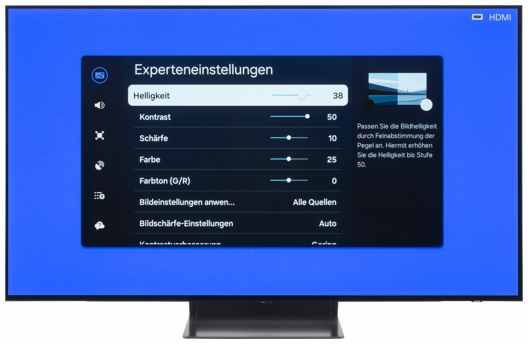 Samsung GQ55S90DAE Bildschirmmenü