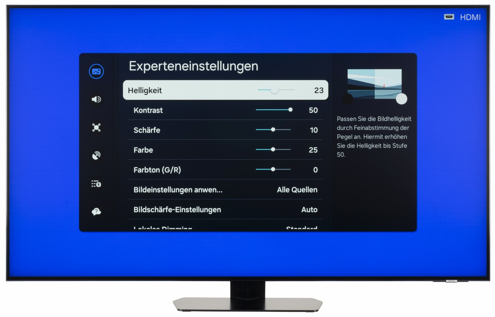Samsung GQ55QN90DAT Bildschirmmenü