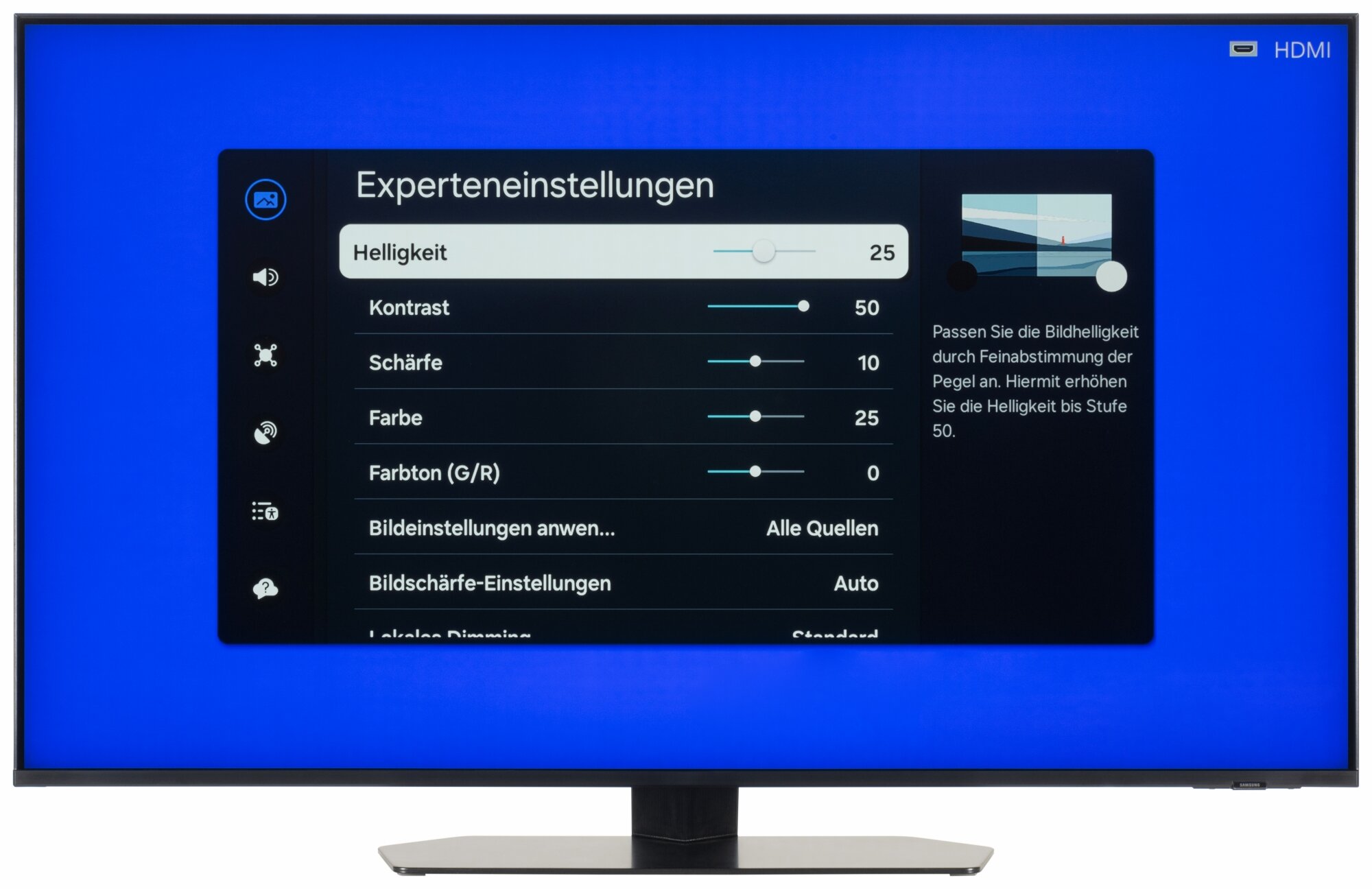Samsung GQ50QN90DAT Bildschirmmenü