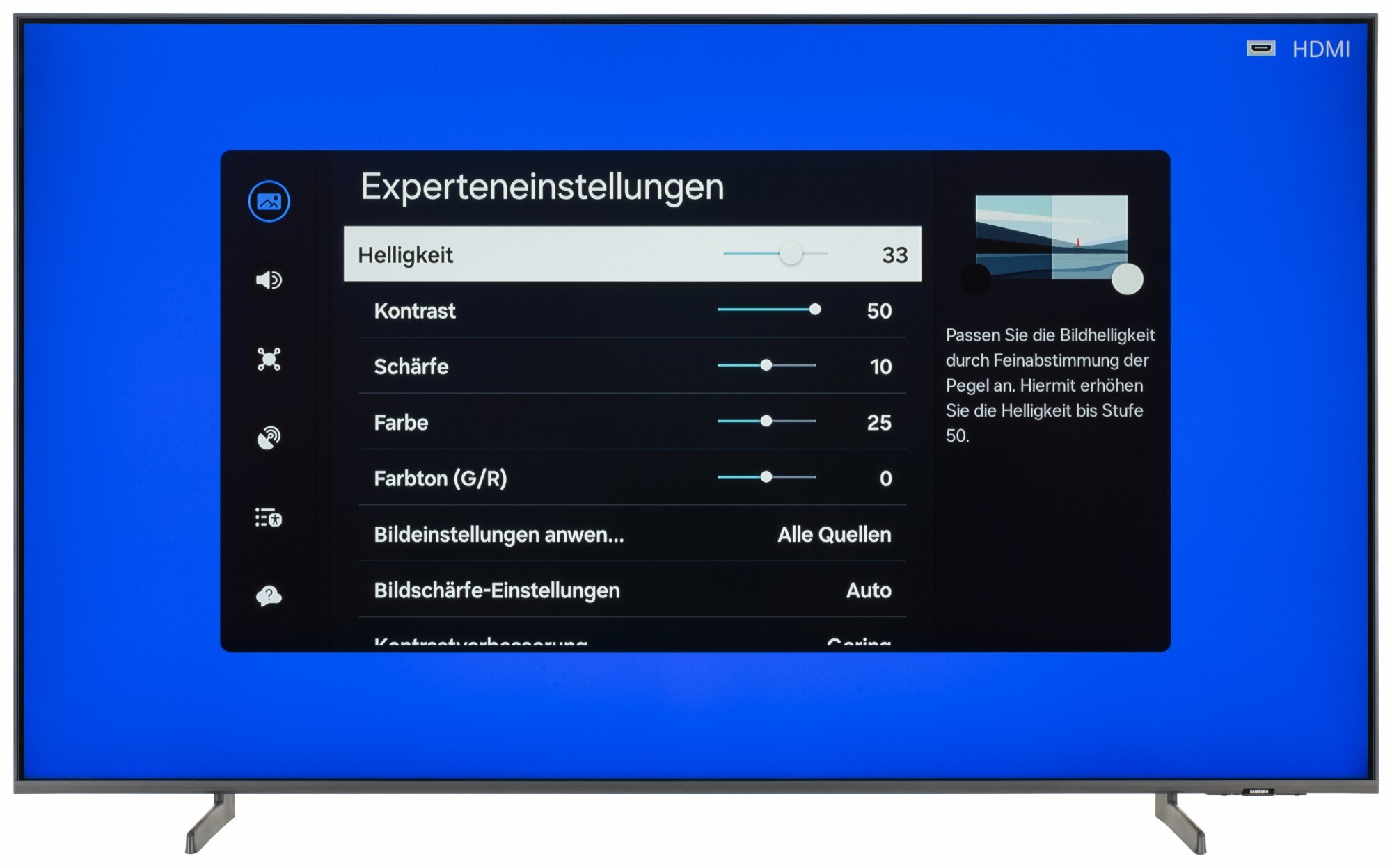 Samsung GQ55Q60DAU Bildschirmmenü