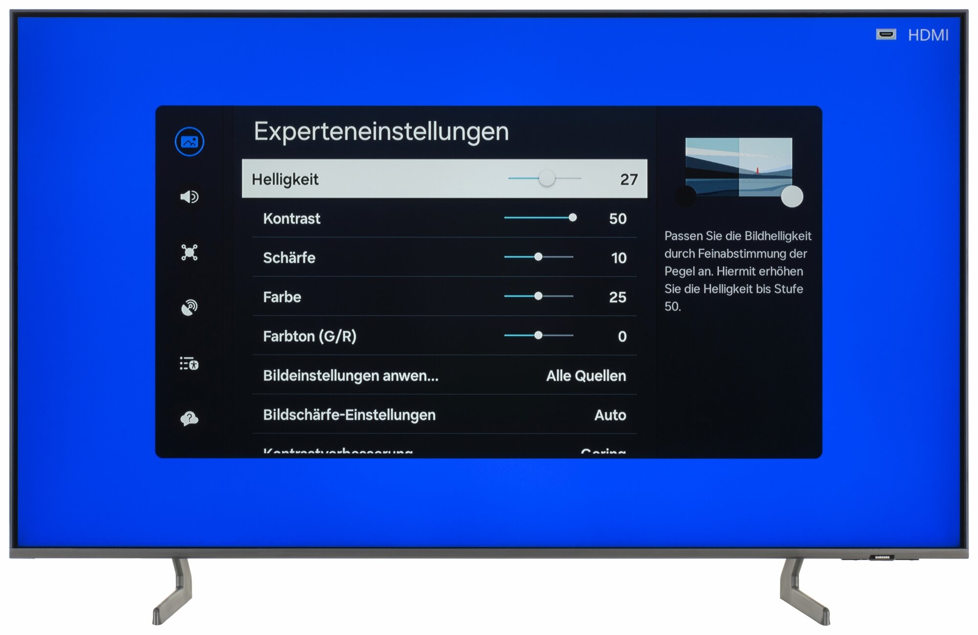 Samsung GQ50Q60DAU Bildschirmmenü