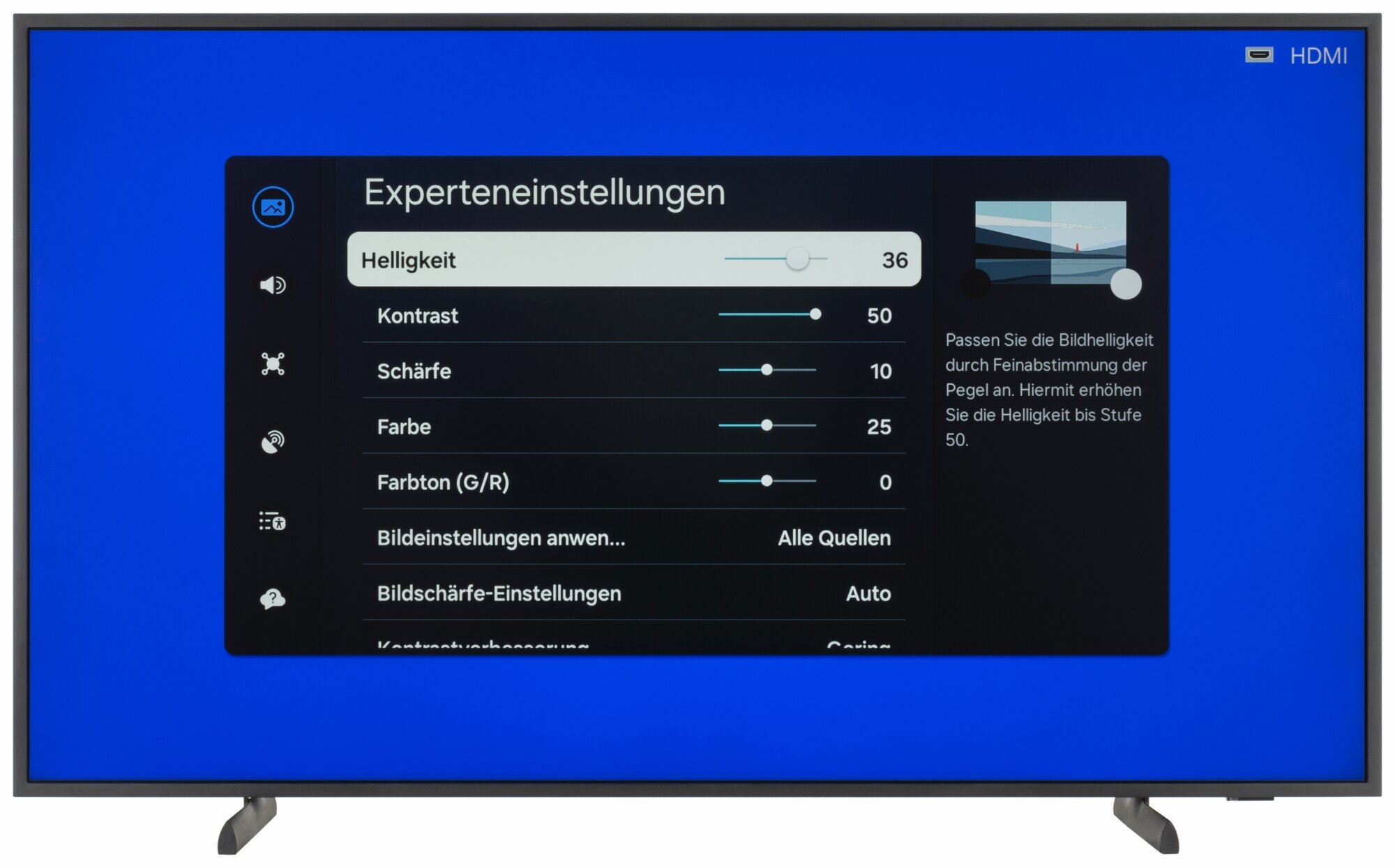 Samsung GQ50LS03DAU Bildschirmmenü