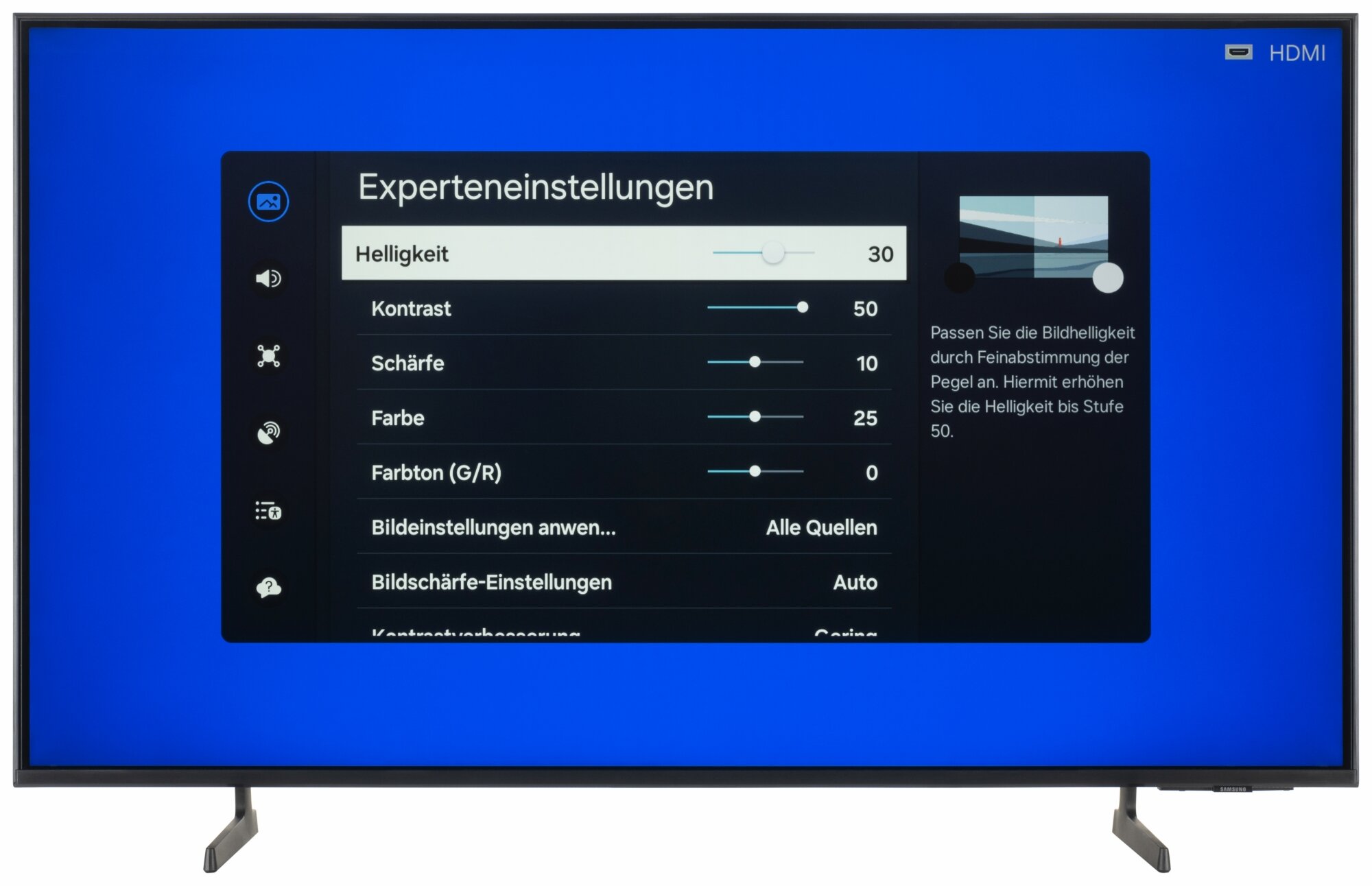 Samsung GU43DU7179U Bildschirmmenü