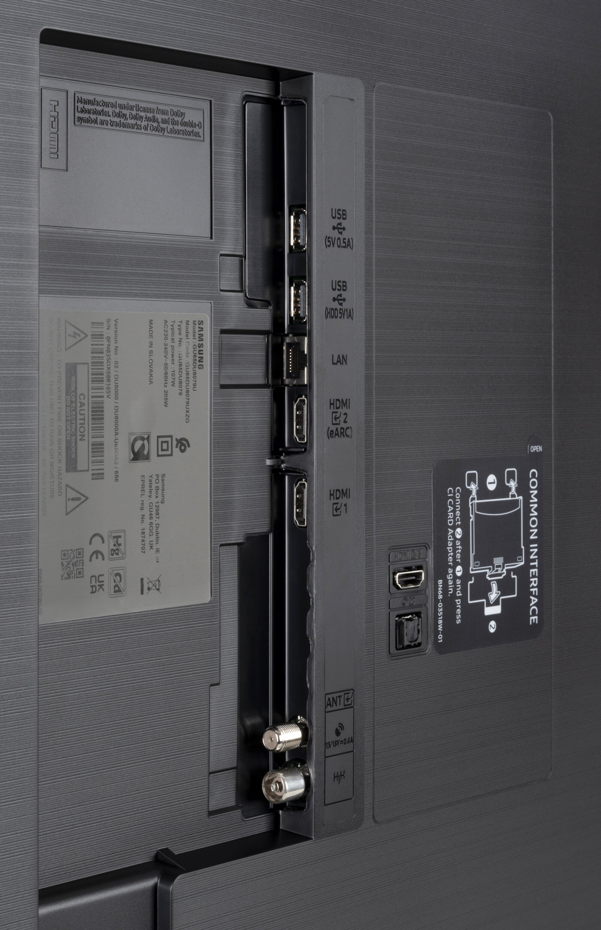 Samsung GU65DU8079U Anschlüsse