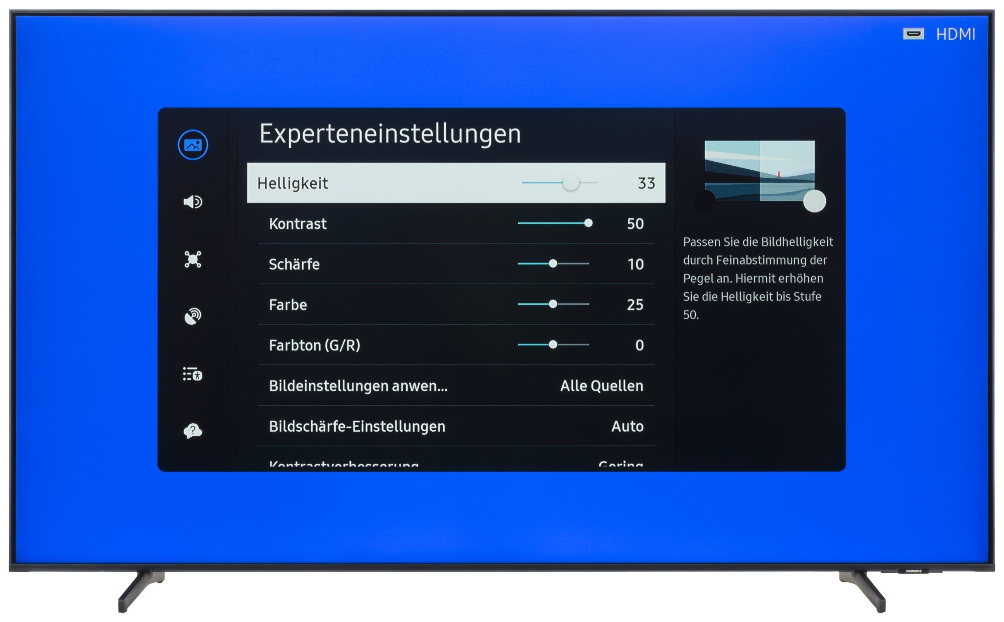 Samsung GU65DU8079U Bildschirmmenü